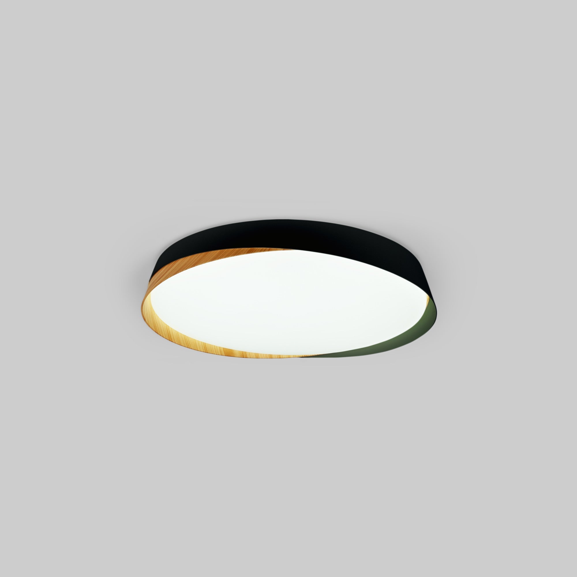 Lámpara de techo LED tipo plafón CCT 24W - Efecto madera - ø40cm - IP22