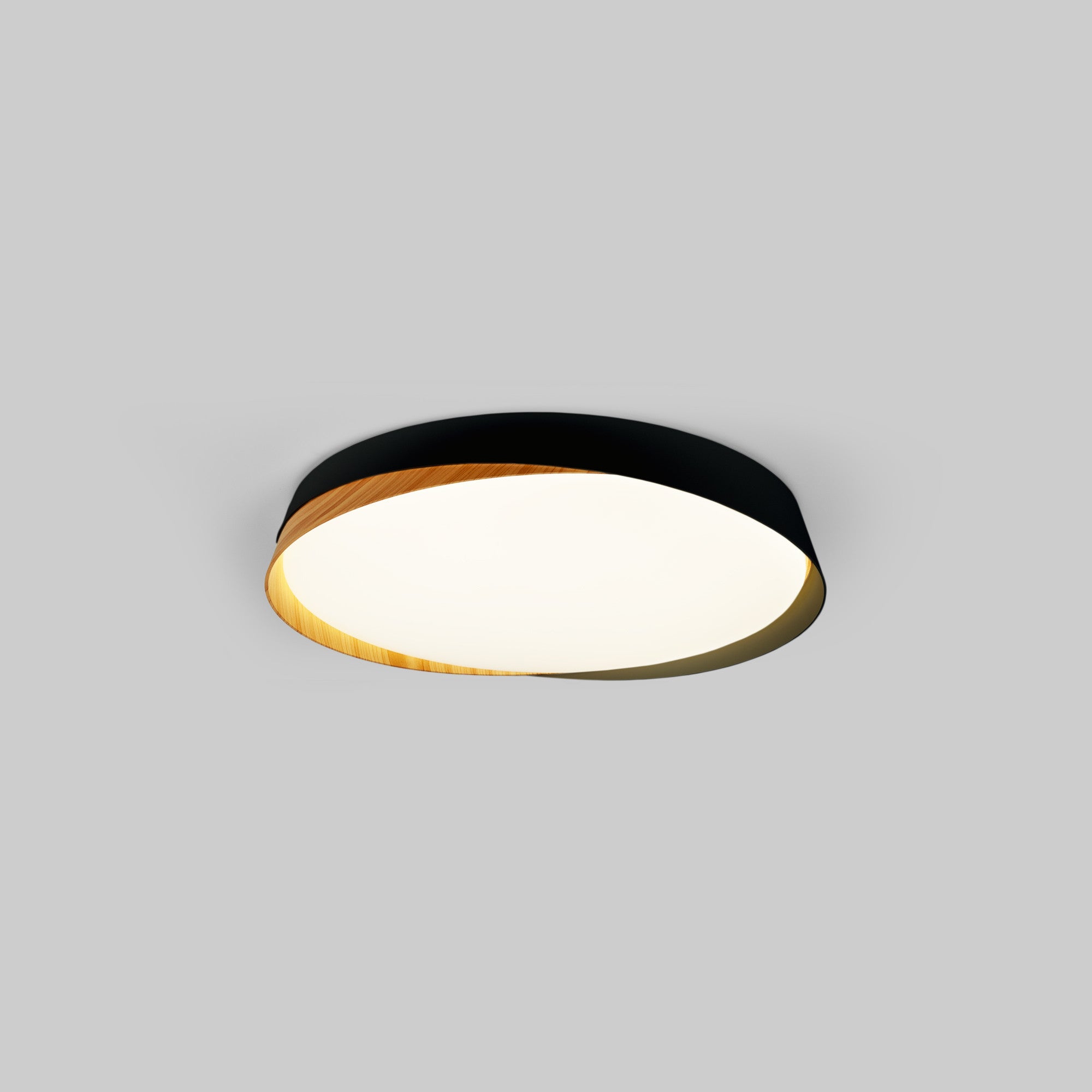 Lámpara de techo LED tipo plafón CCT 24W - Efecto madera - ø40cm - IP22