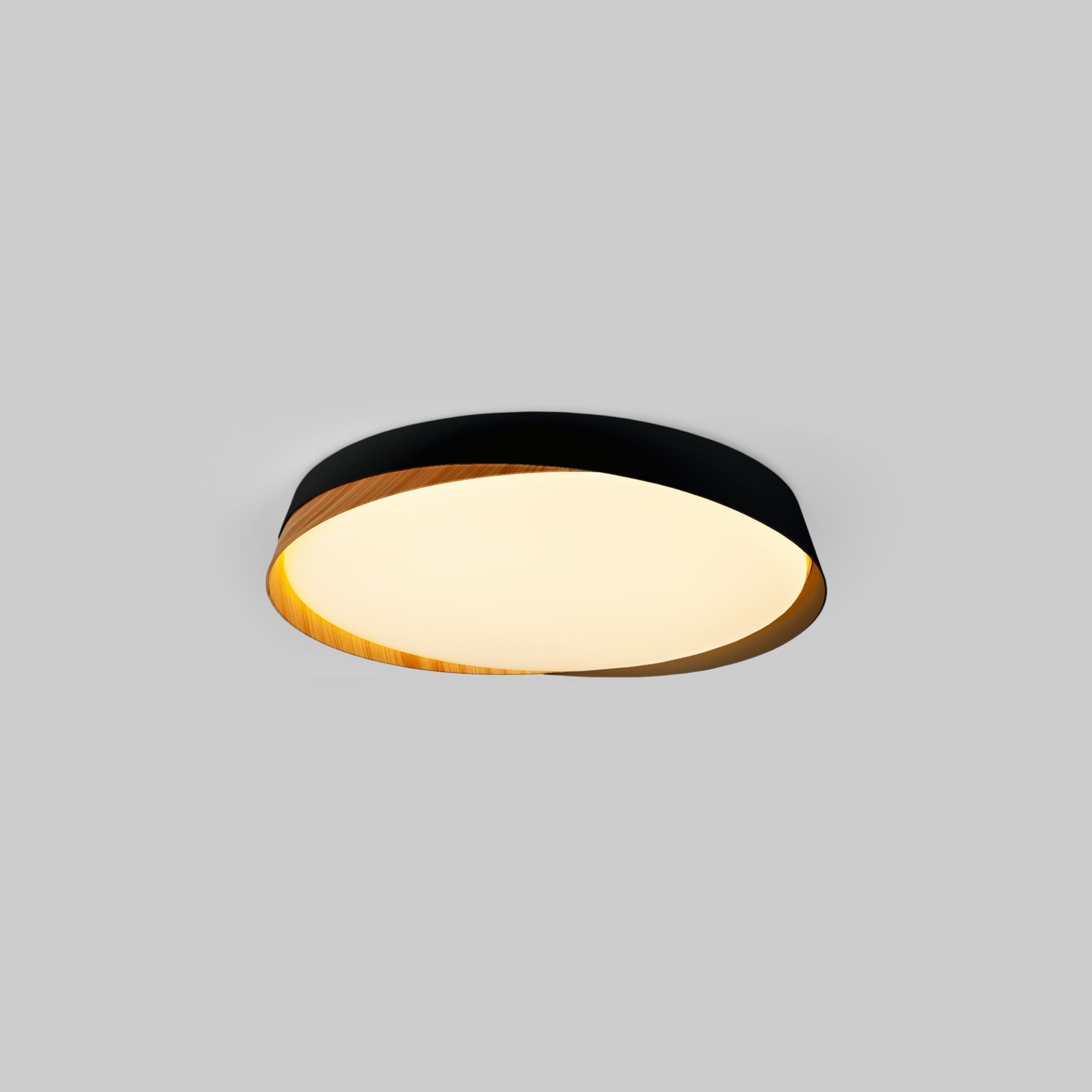 Lámpara de techo LED tipo plafón CCT 24W - Efecto madera - ø40cm - IP22