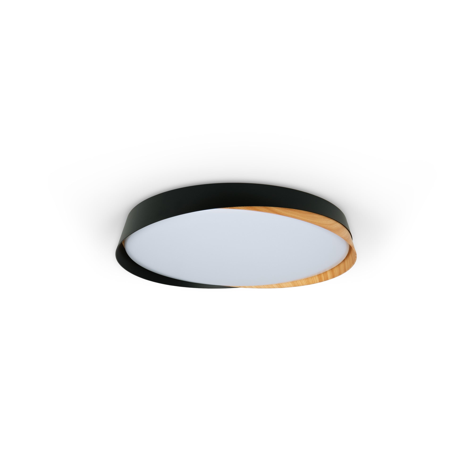 Lámpara de techo LED tipo plafón CCT 24W - Efecto madera - ø40cm - IP22