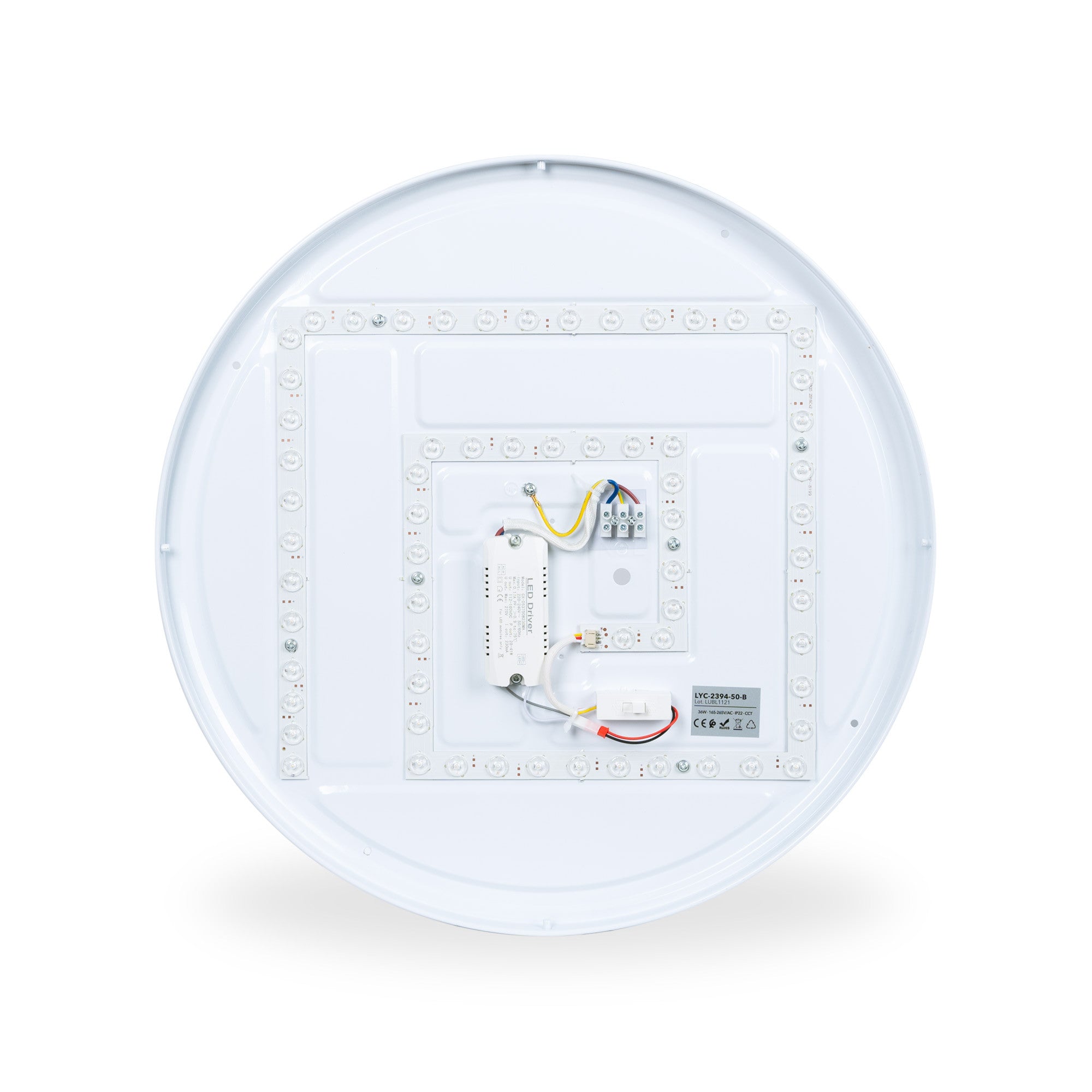 Lámpara de techo LED tipo plafón CCT 36W - Efecto madera - ø50cm - IP22