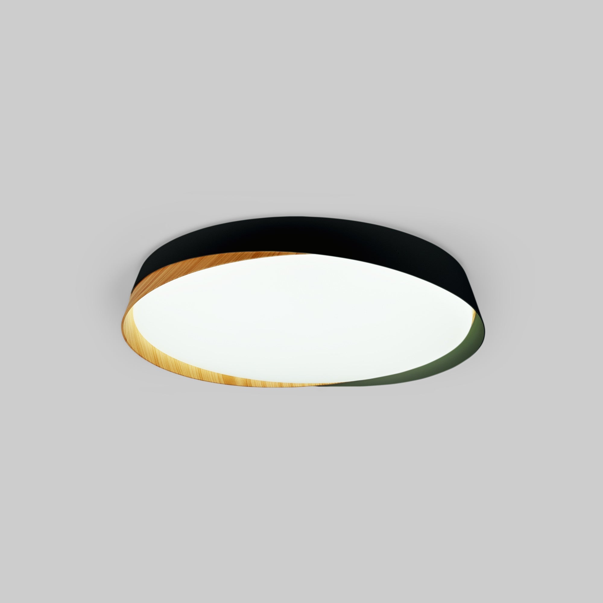 Lámpara de techo LED tipo plafón CCT 36W - Efecto madera - ø50cm - IP22