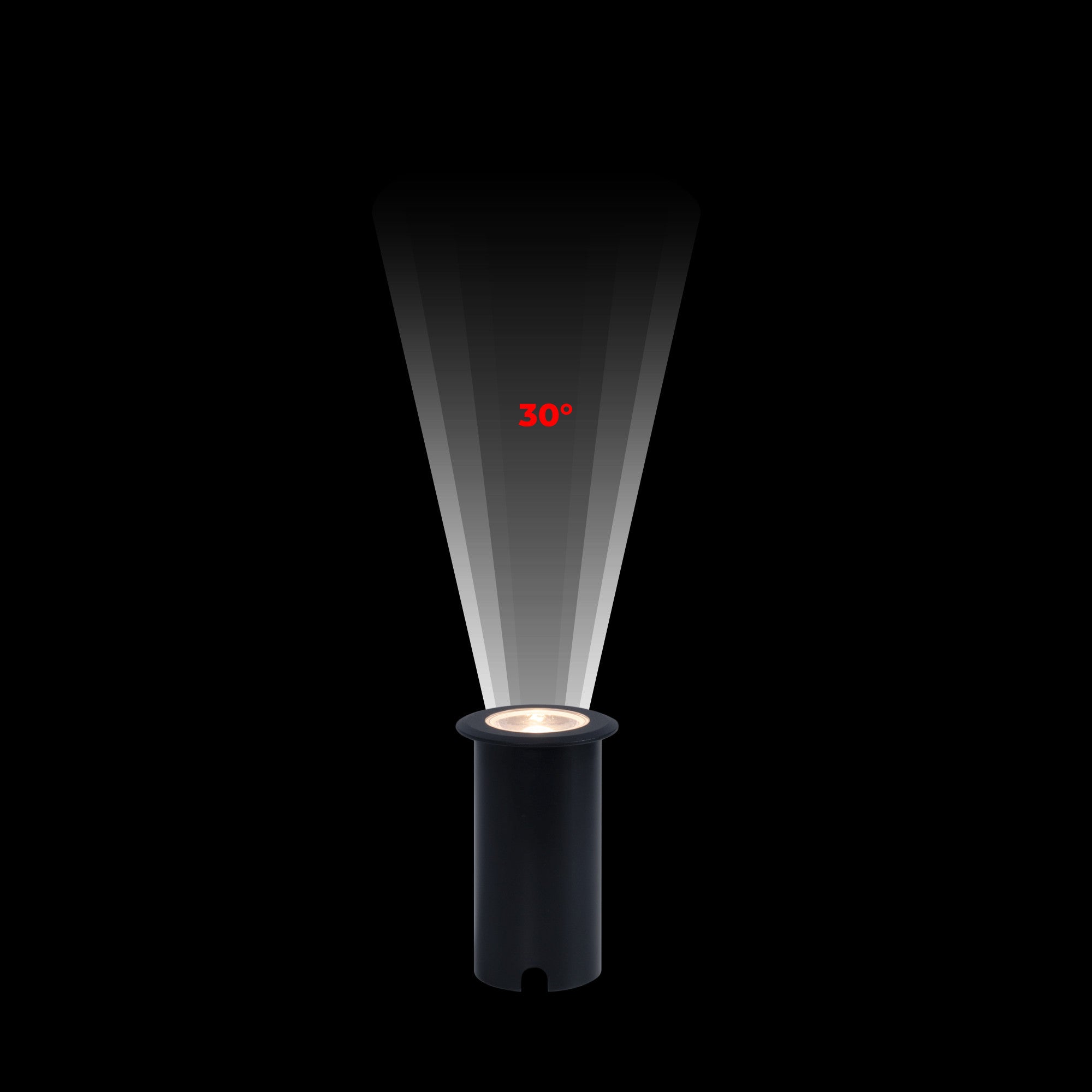 Baliza LED empotrable en suelo 10W - Blanco cálido - IP67 - Color Negro