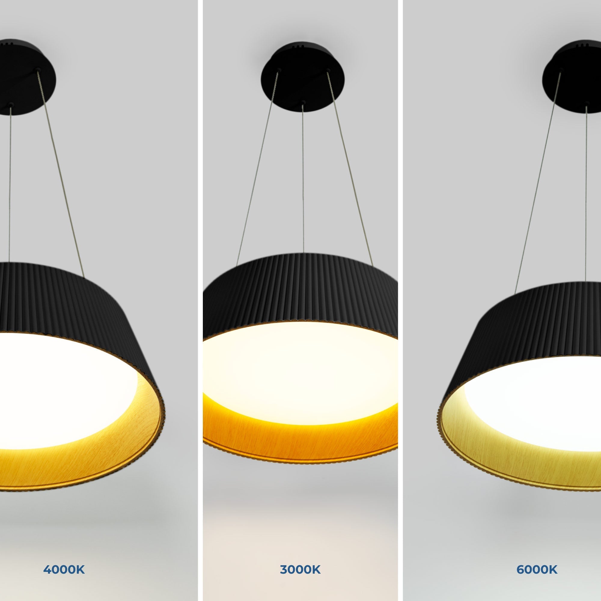 Lámpara colgante LED CCT 24W - Efecto madera - ø46cm
