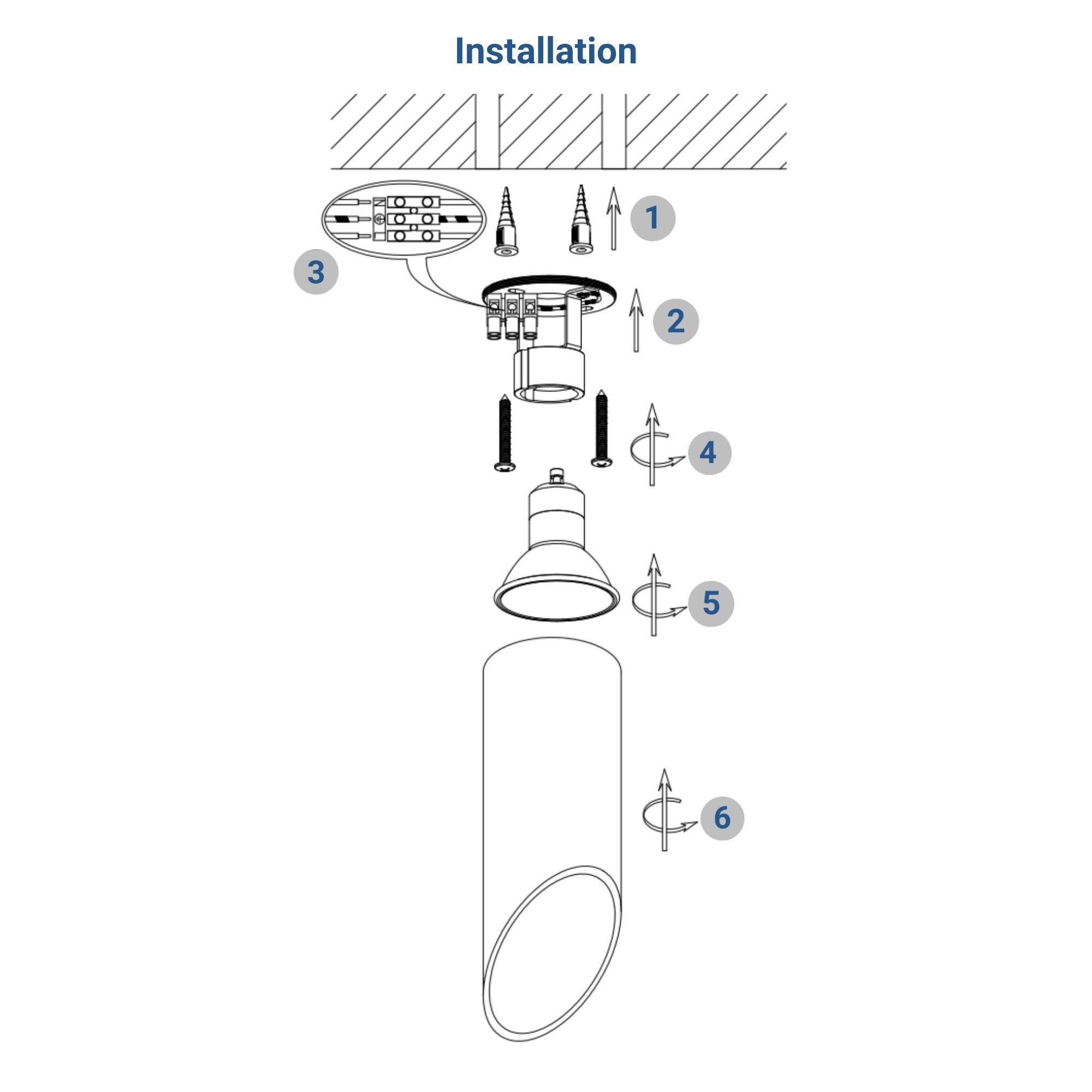 Aplique de techo aluminio "Malvi" - Biselado - 15cm - GU10