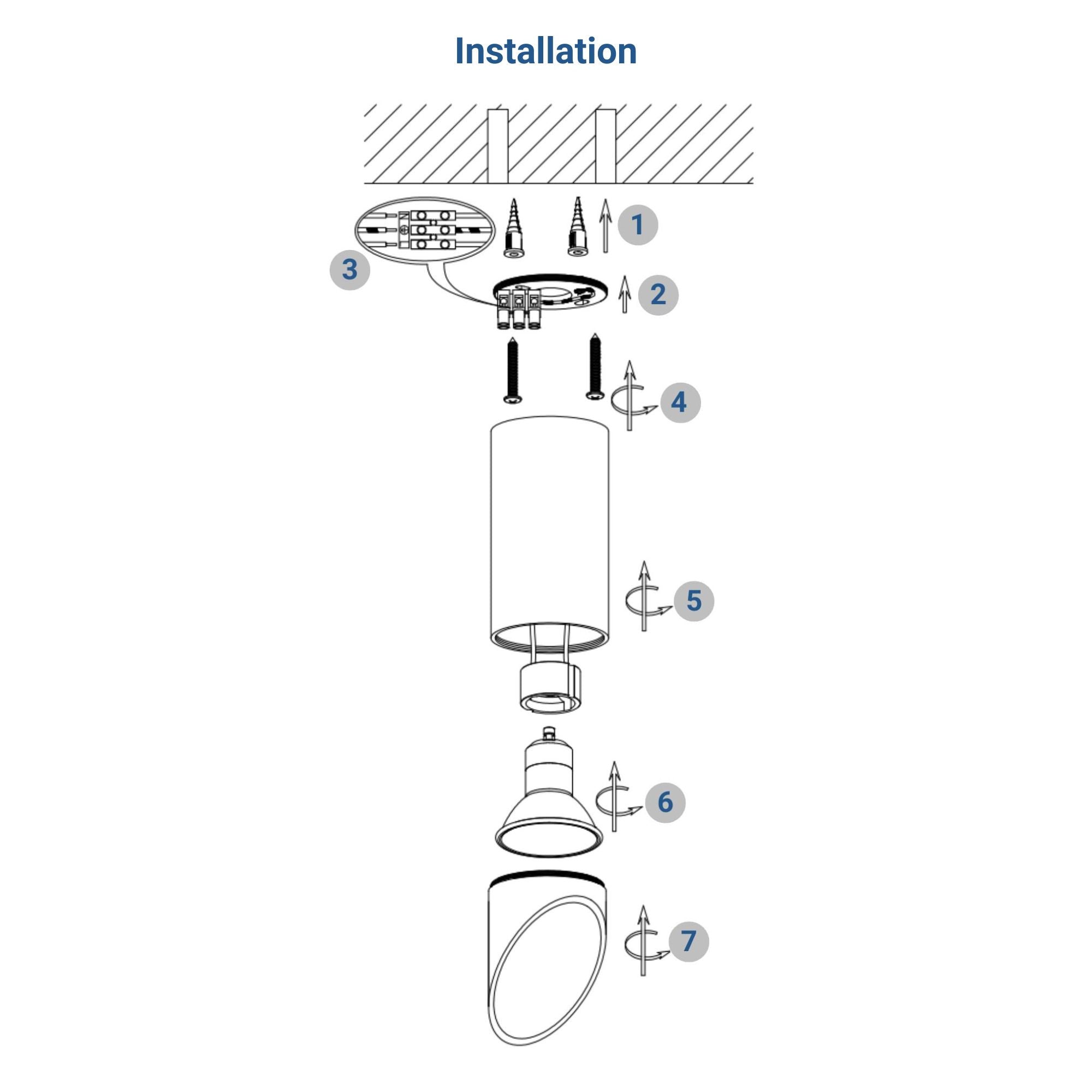 Aplique de techo aluminio "Vina" - Biselado - 20cm - GU10