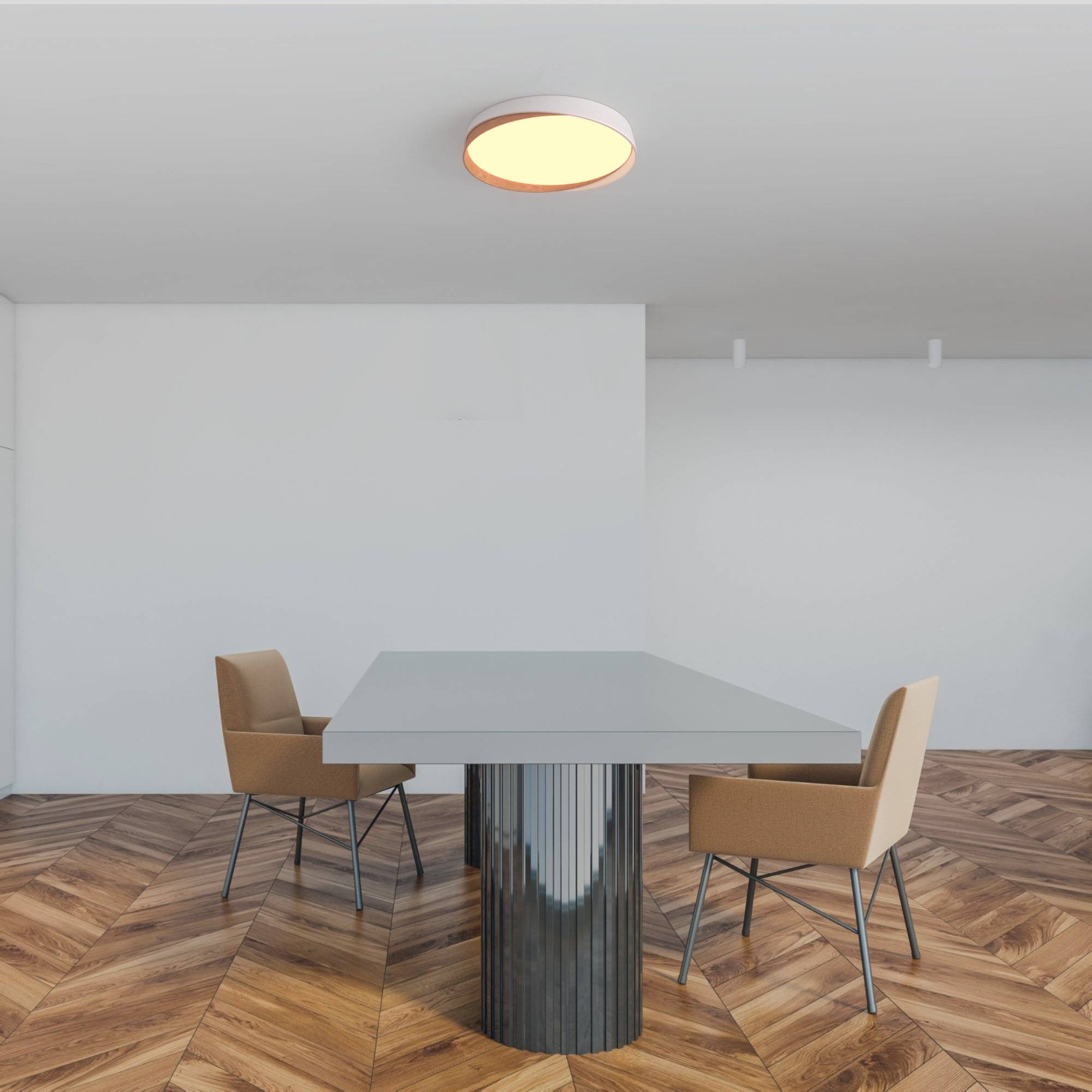 Lámpara de techo LED tipo plafón CCT 36W - Efecto madera - ø50cm - IP22