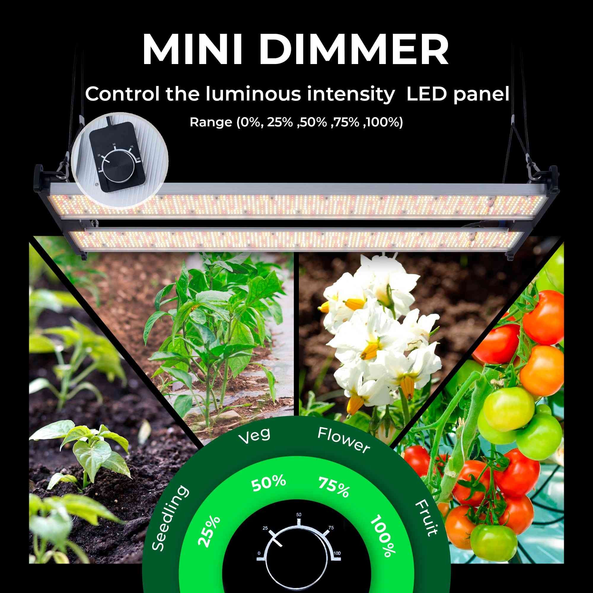 Luminaria LED de cultivo interior - 250W - Regulable 0-10V - Grow light Full Spectrum