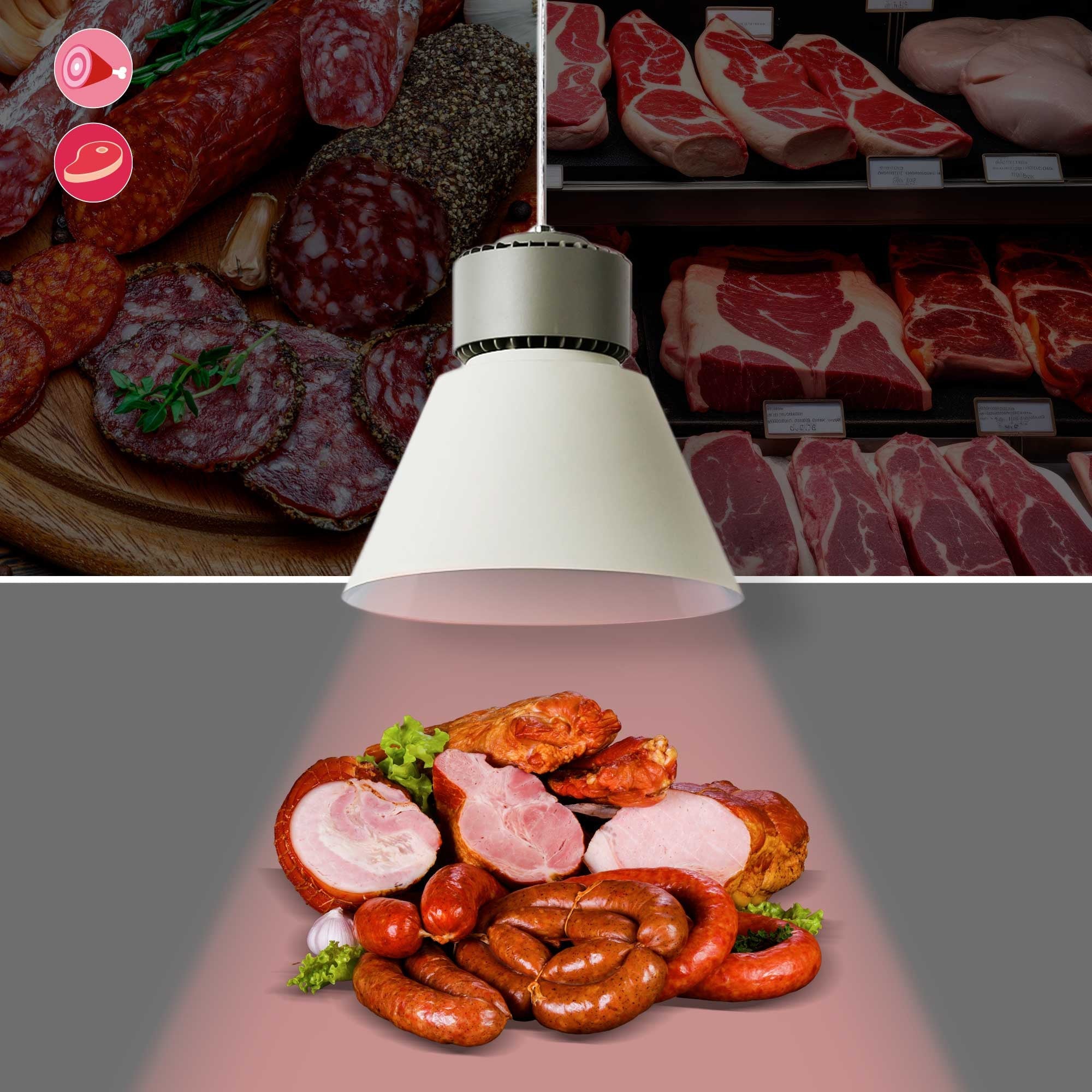 Campana LED 36W especial para carnicerías - Driver KeGu