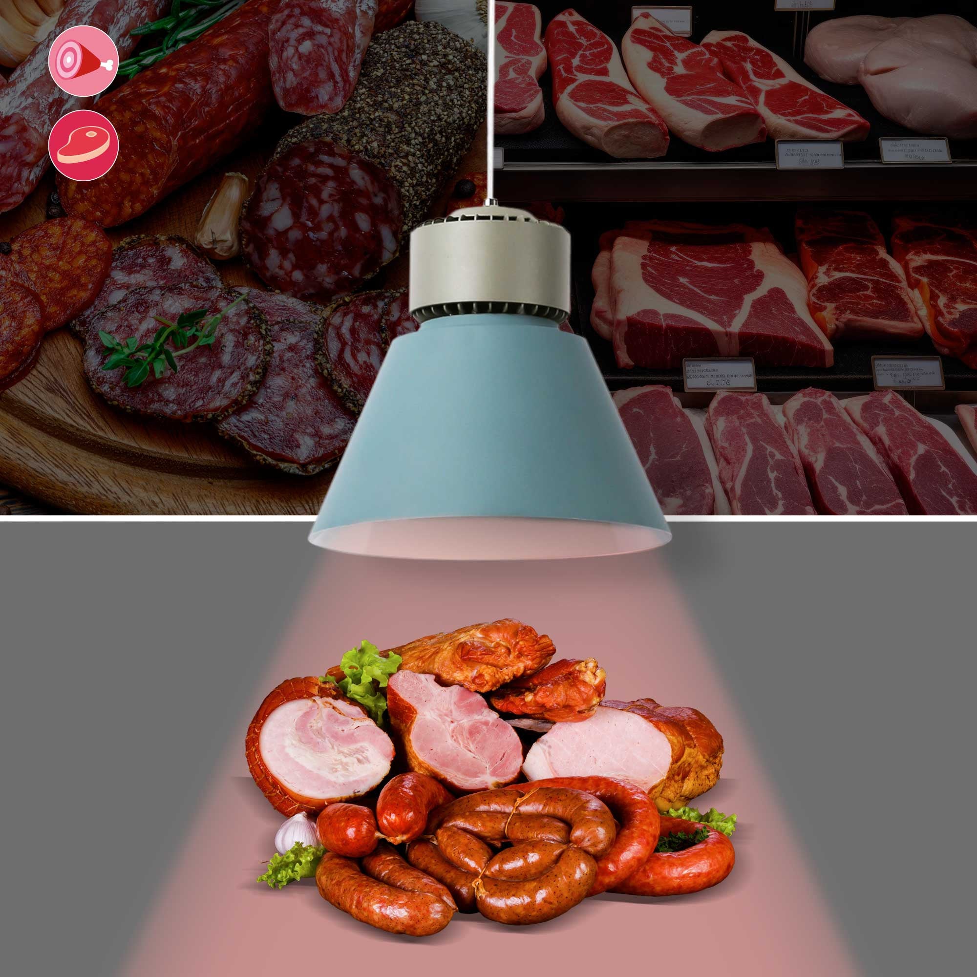 Campana LED 36W especial para carnicerías - Driver KeGu