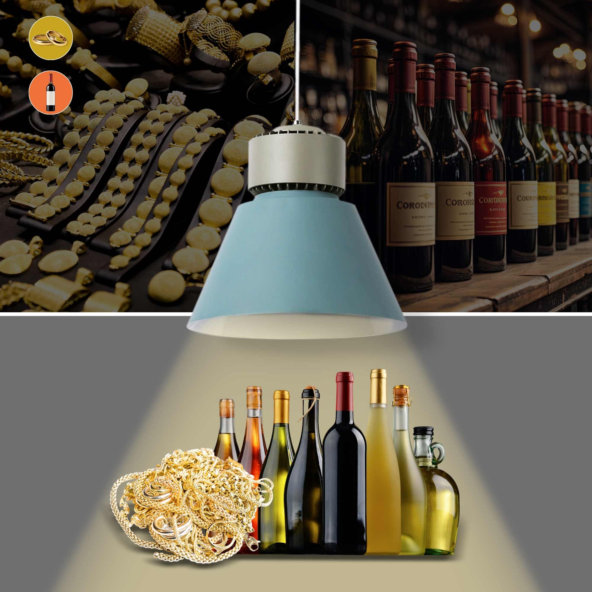 Campana LED 36W especial para oro y vino - Driver KeGu