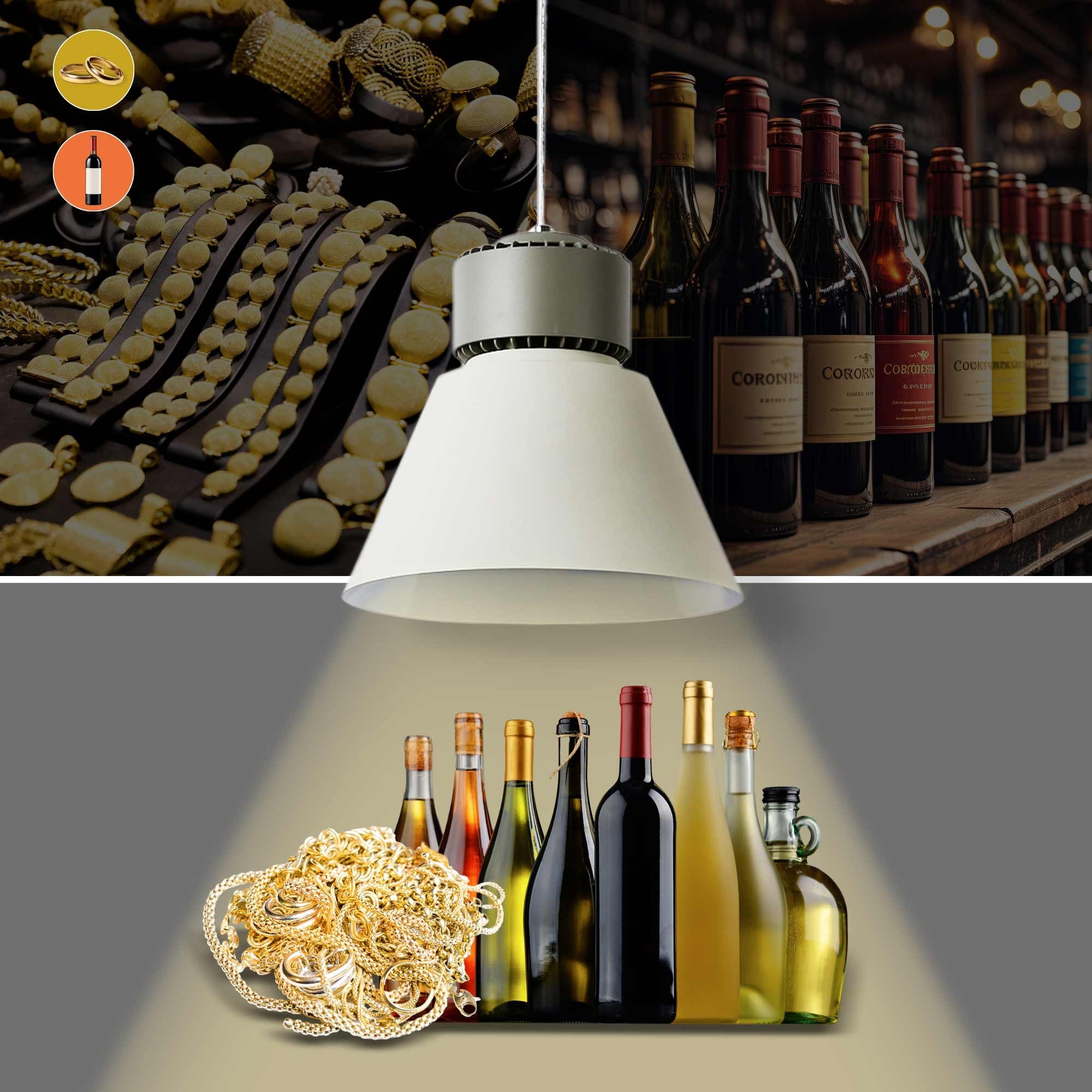 Campana LED 36W especial para oro y vino - Driver KeGu