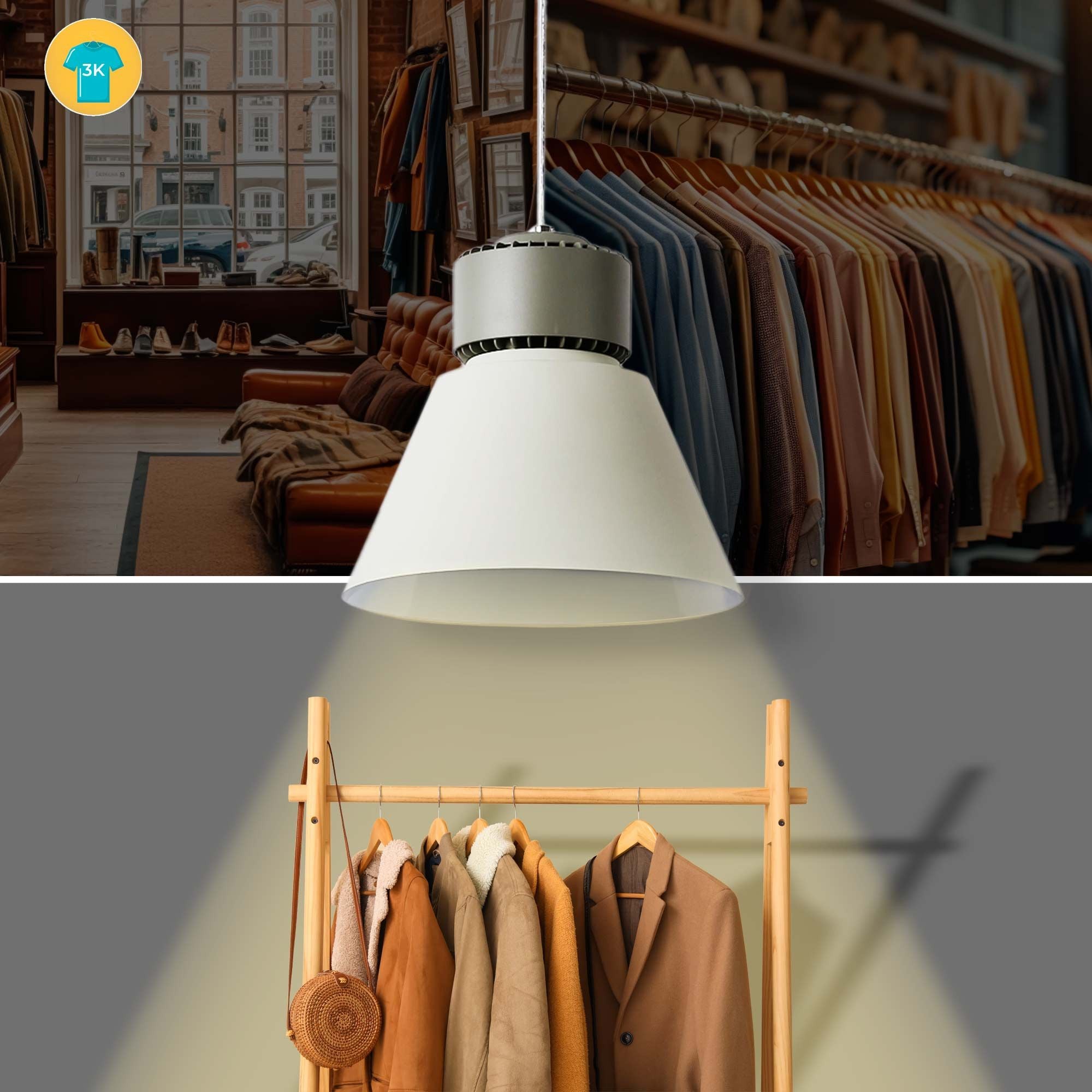 Campana LED 36W especial para moda y retail - CRI90 - 3000K - Driver KeGu