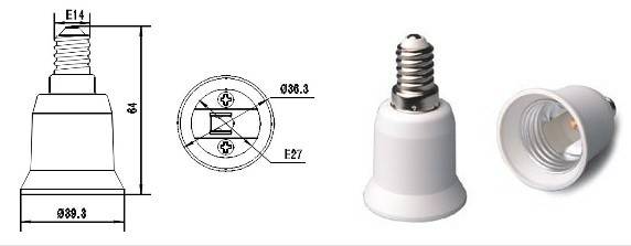 Adaptador rosca E14 a rosca E27