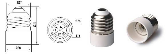 Adaptador rosca E27 a rosca E14
