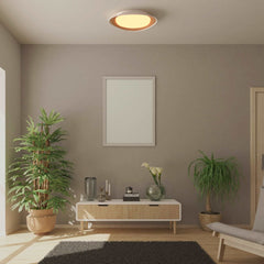 Lámpara de techo LED tipo plafón CCT 24W - Efecto madera - Ø45cm