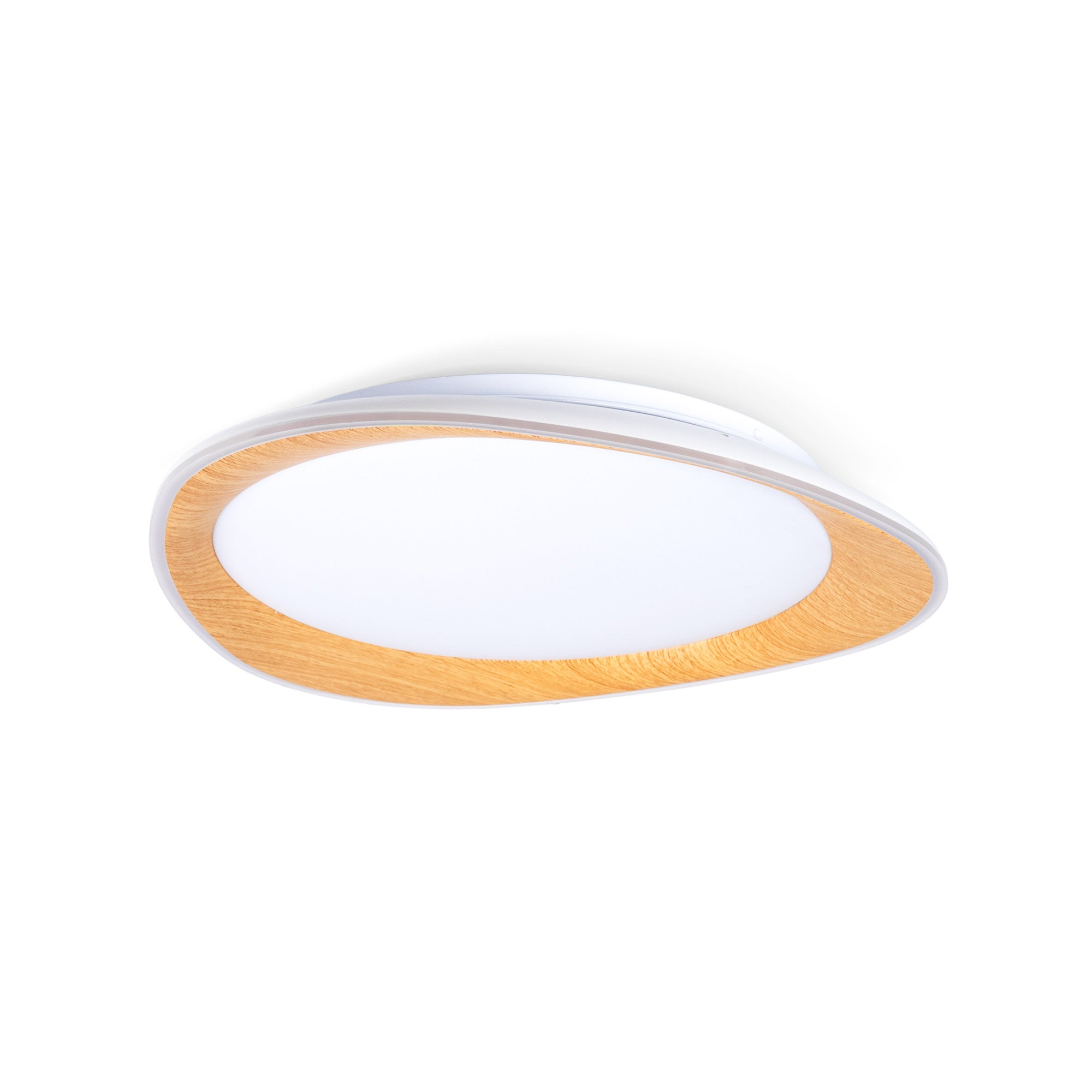Lámpara de techo LED tipo plafón CCT 24W - Efecto madera - Ø45cm