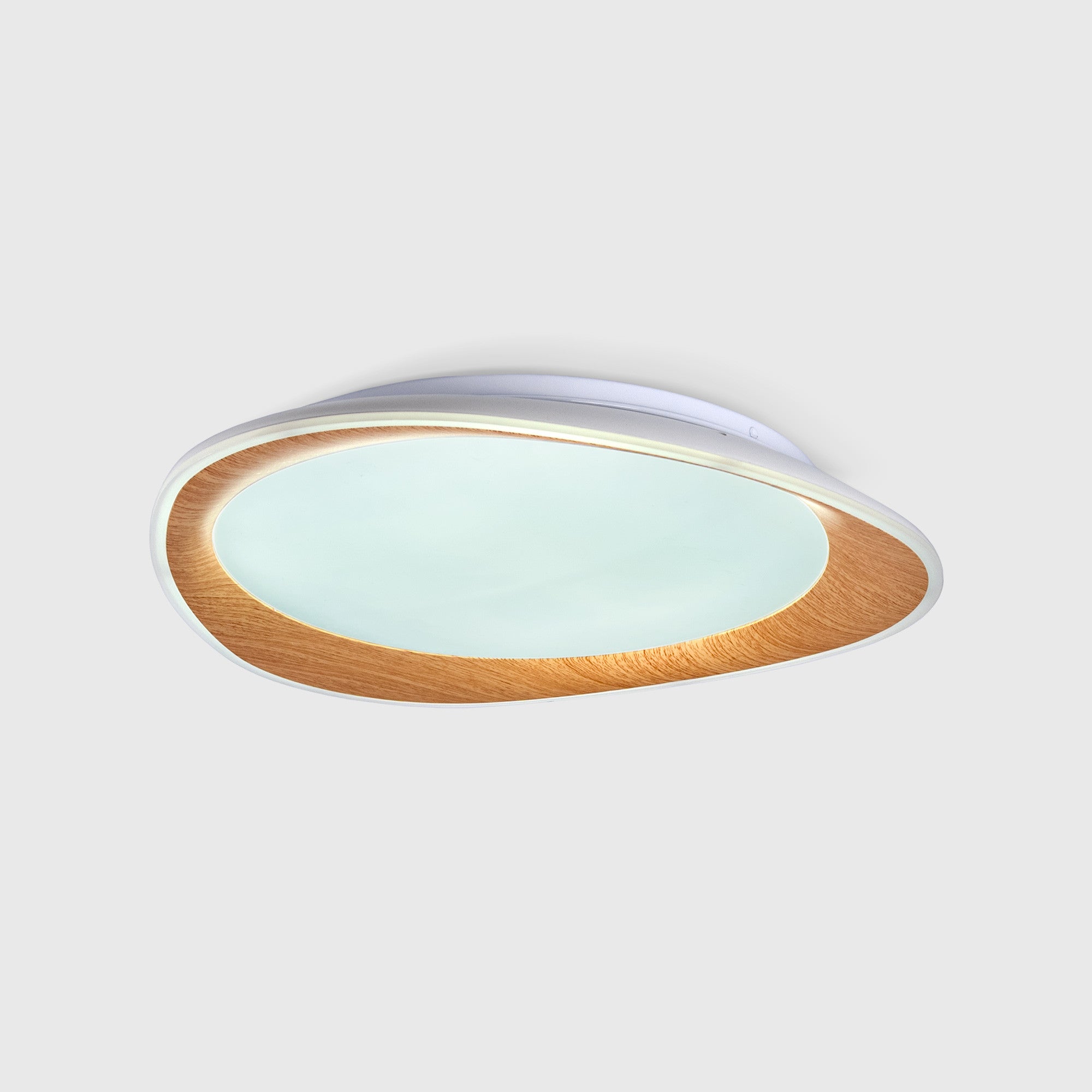 Lámpara de techo LED tipo plafón CCT 24W - Efecto madera - Ø45cm