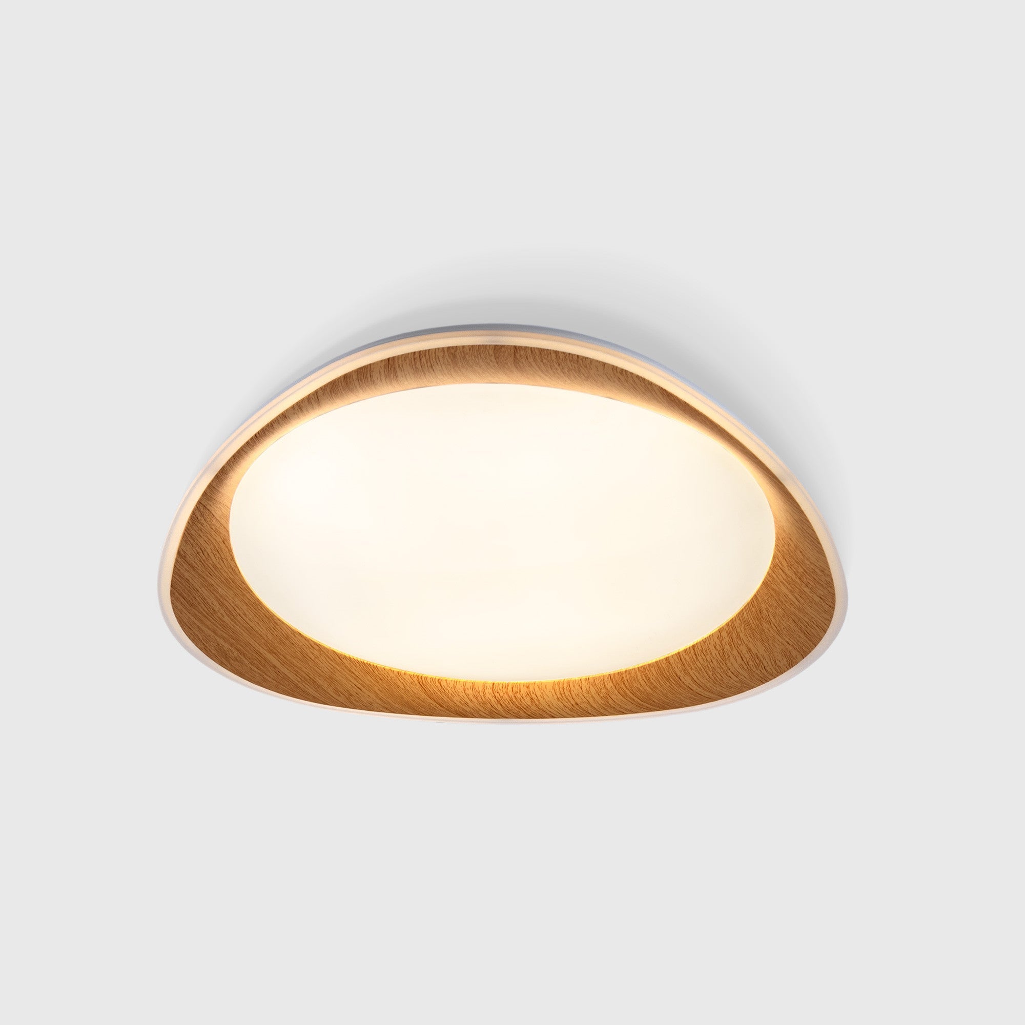 Lámpara de techo LED tipo plafón CCT 24W - Efecto madera - Ø45cm