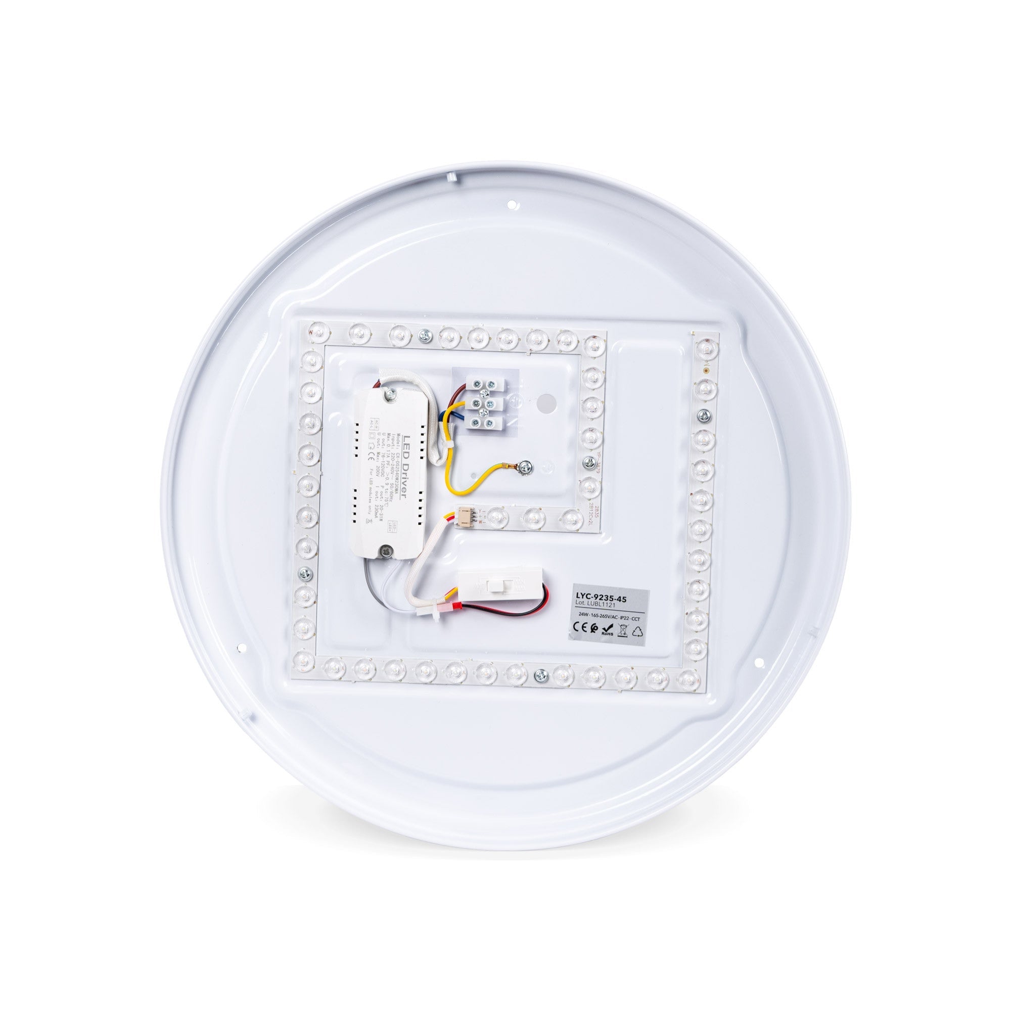Lámpara de techo LED tipo plafón CCT 24W - Efecto madera - Ø45cm