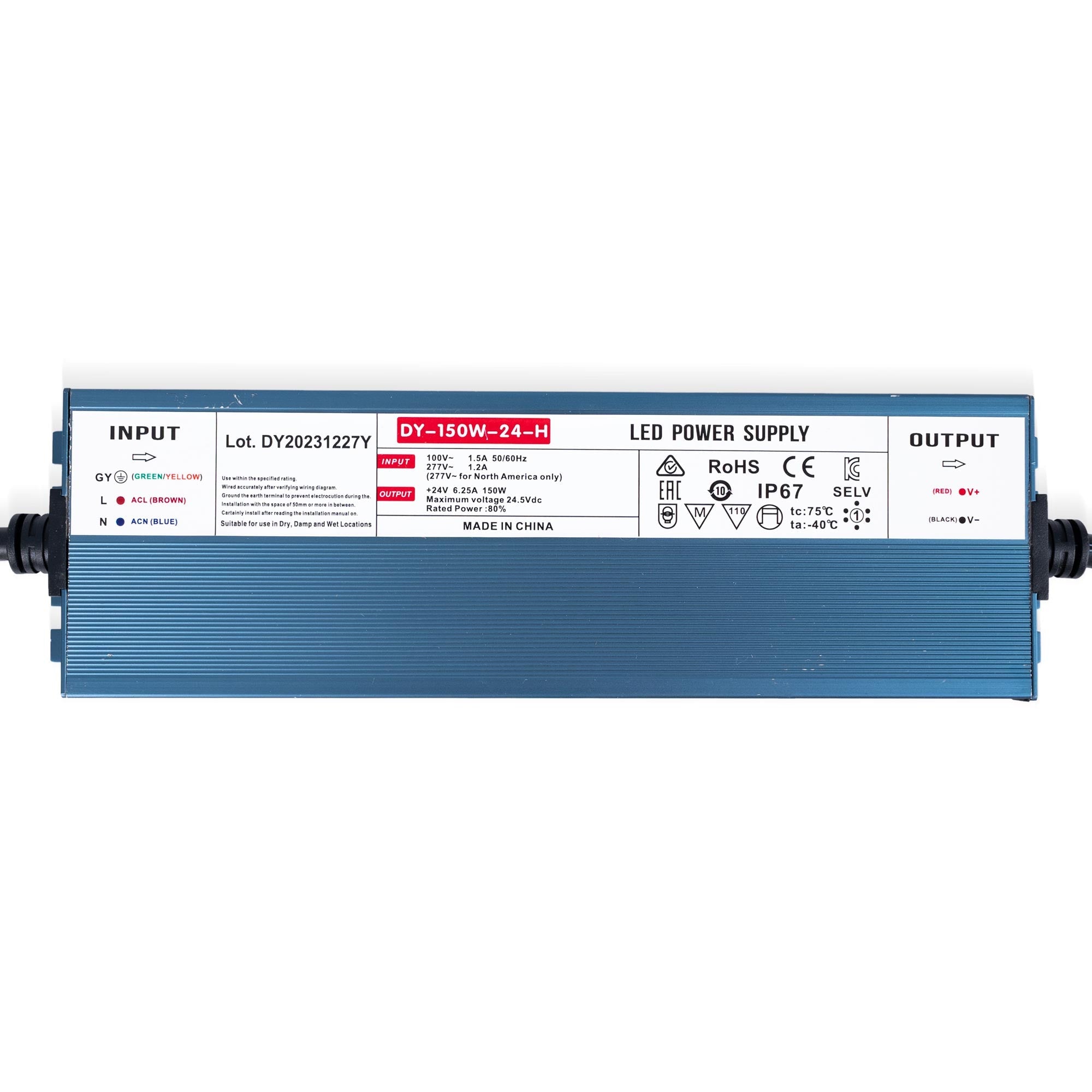 Fuente de alimentación estanca slim 150W 24V - 6.3A - IP67