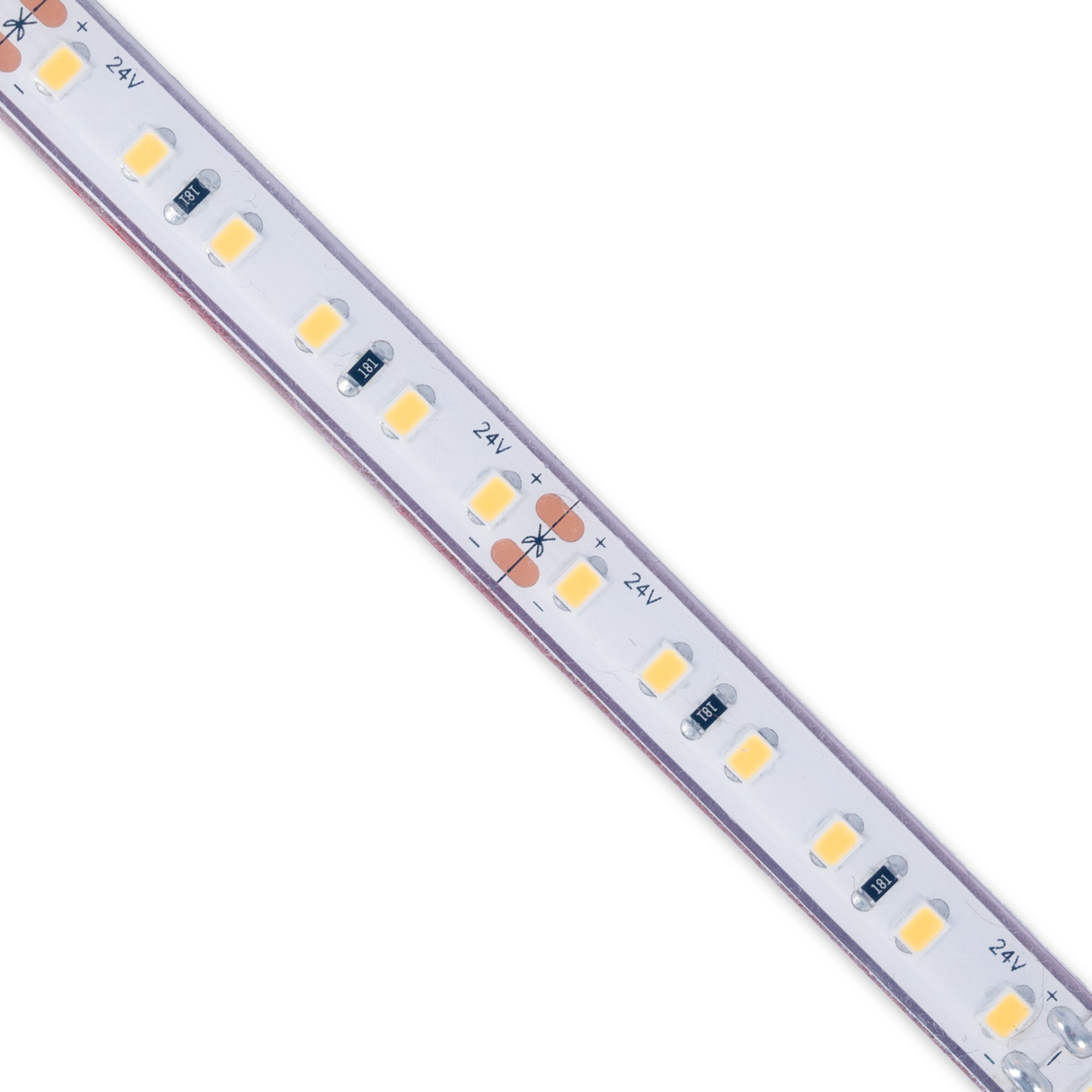 Tira LED 24V DC sumergible - Monocolor - 9.6W/m - 10mm - IP68 - 5 metros - 120ch/m