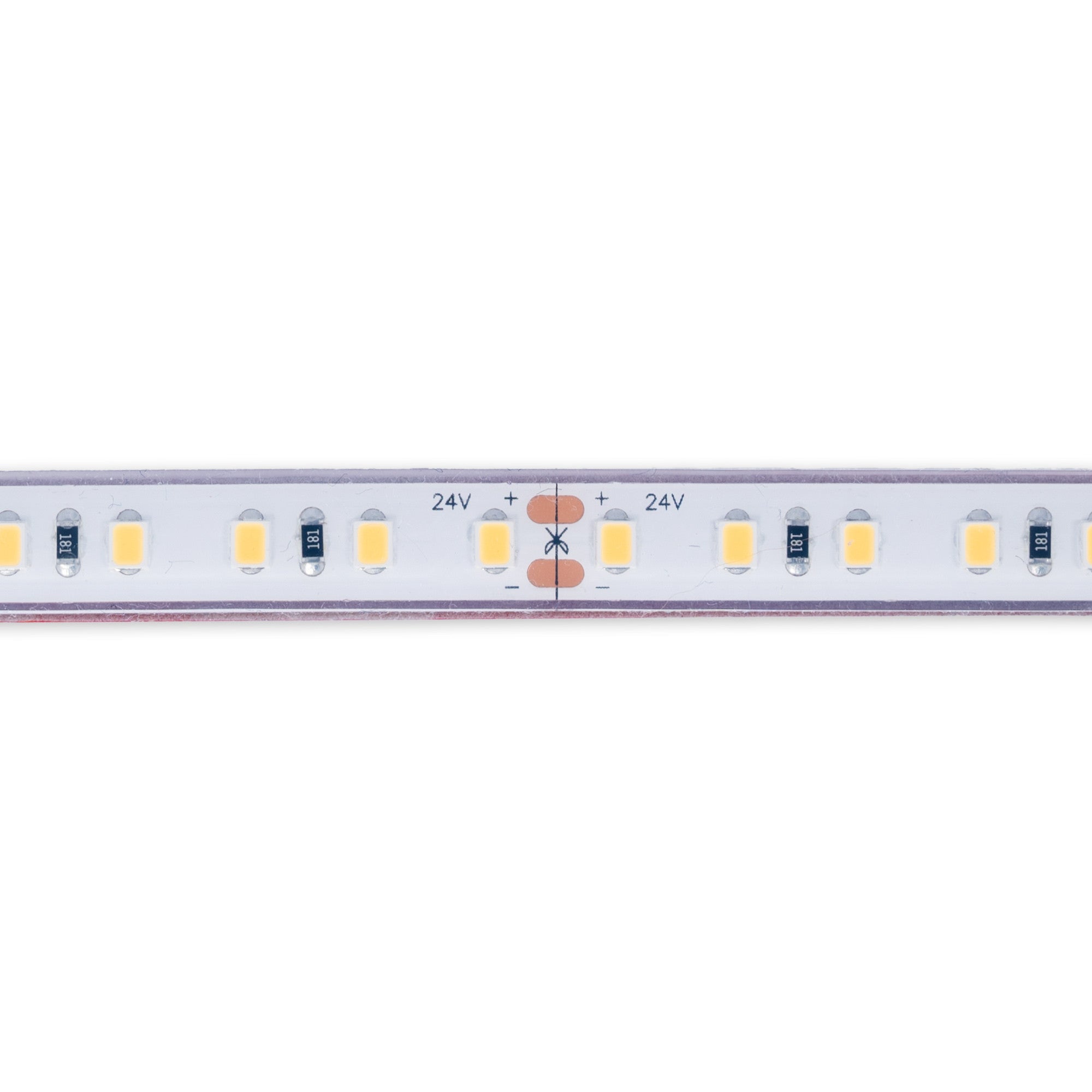 Tira LED 24V DC sumergible - Monocolor - 9.6W/m - 10mm - IP68 - 5 metros - 120ch/m