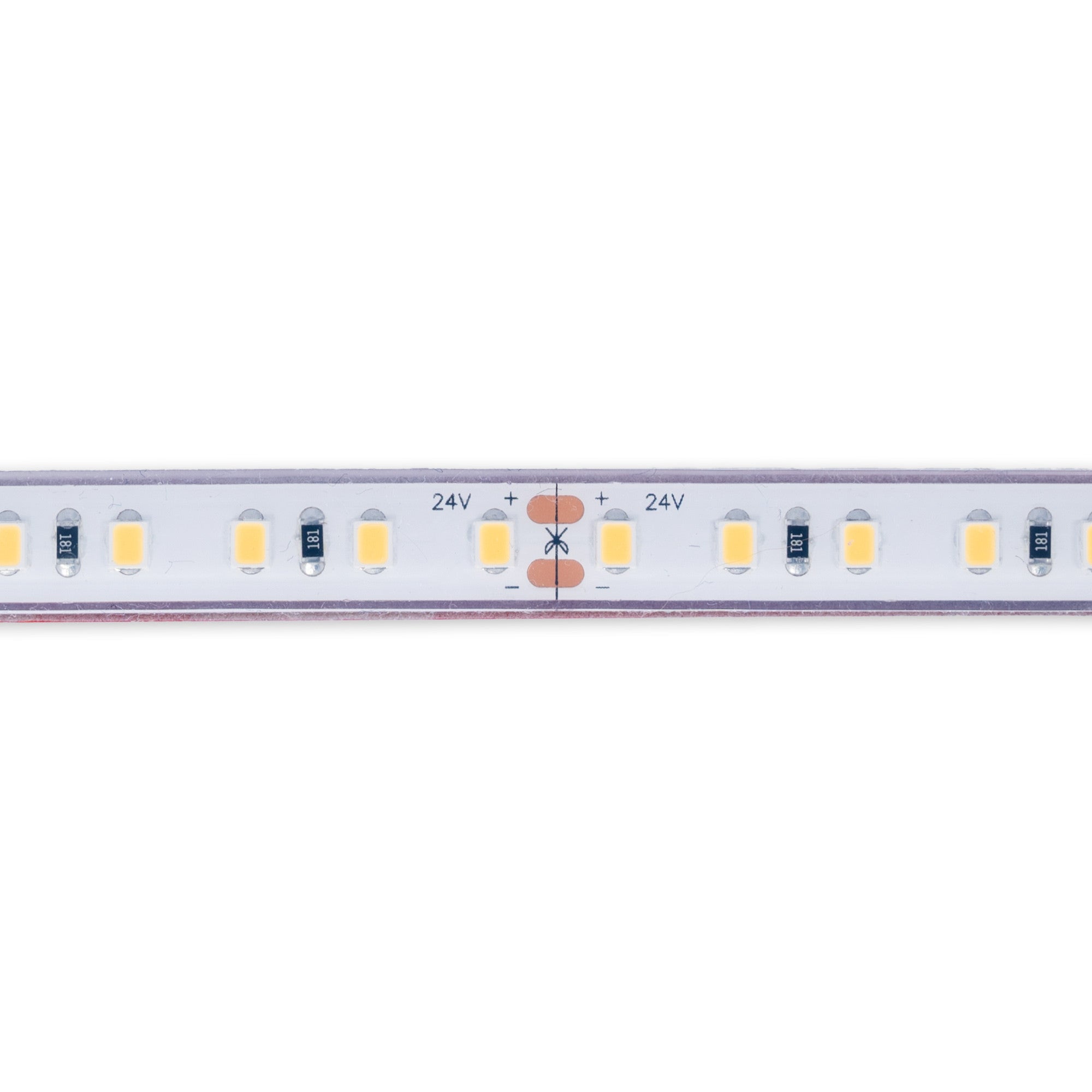 Tira LED 24V DC sumergible - Monocolor - 9.6W/m - 10mm - IP68 - 5 metros - 120ch/m