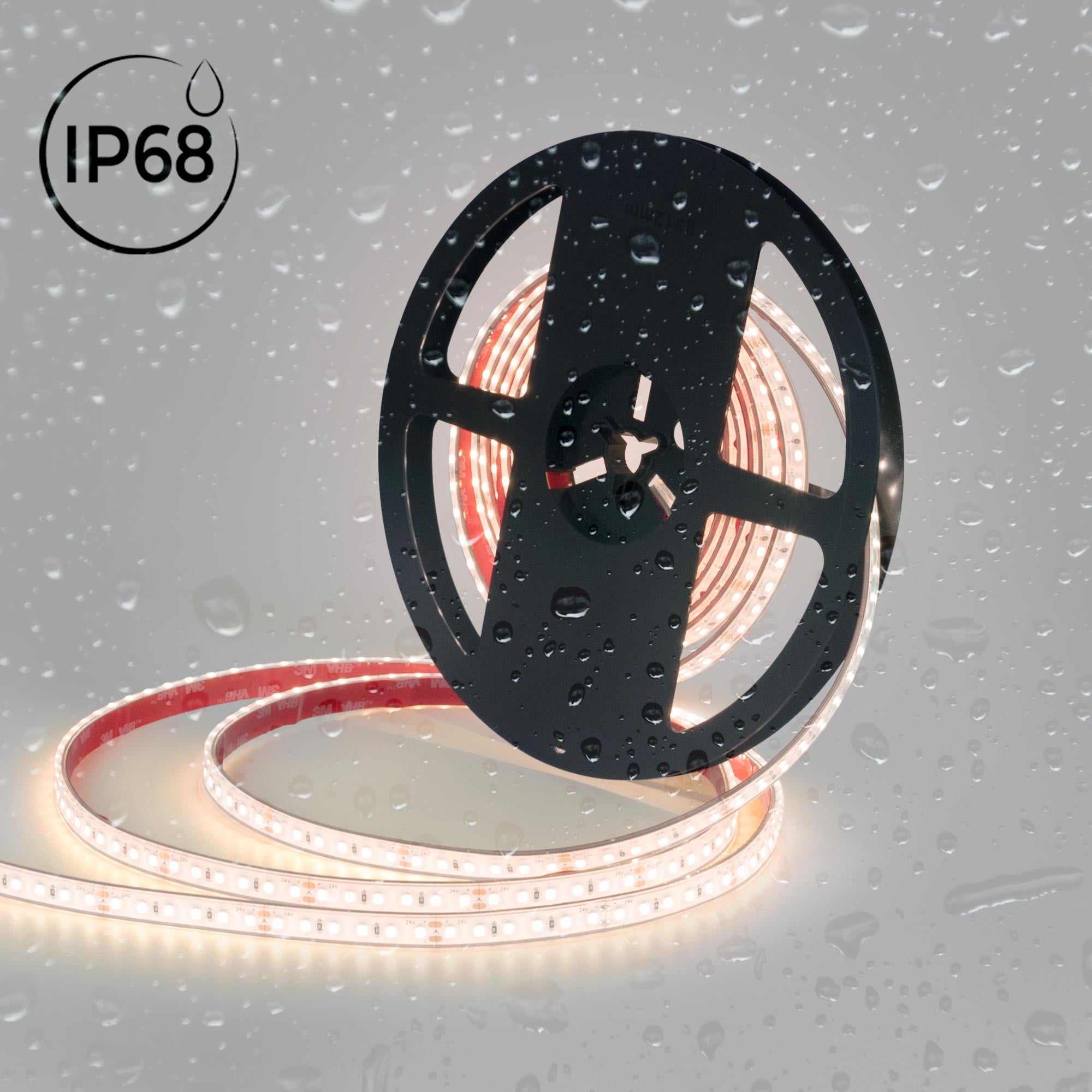 Tira LED 24V DC sumergible - Monocolor - 9.6W/m - 10mm - IP68 - 5 metros - 120ch/m