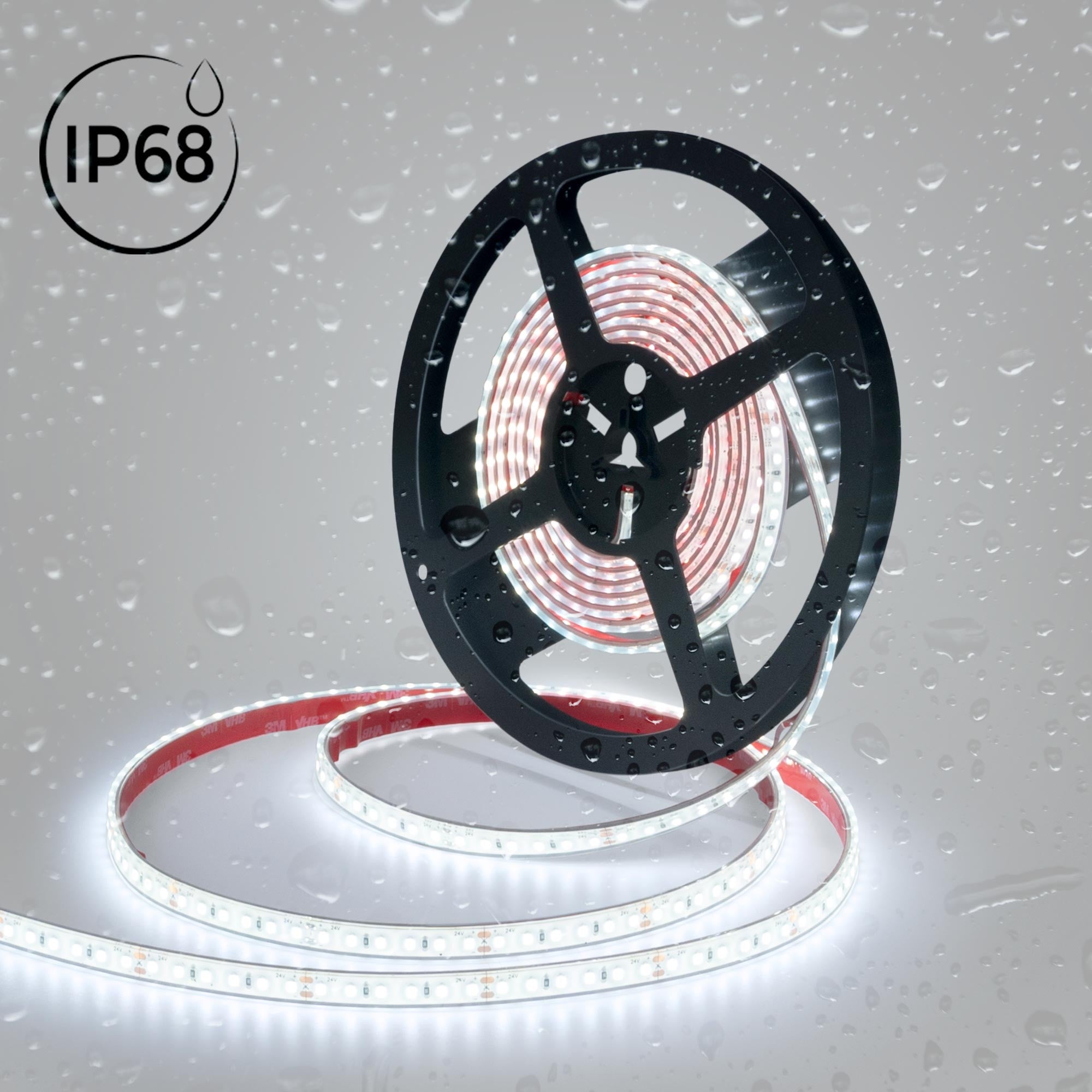 Tira LED 24V DC sumergible - Monocolor - 9.6W/m - 10mm - IP68 - 5 metros - 120ch/m
