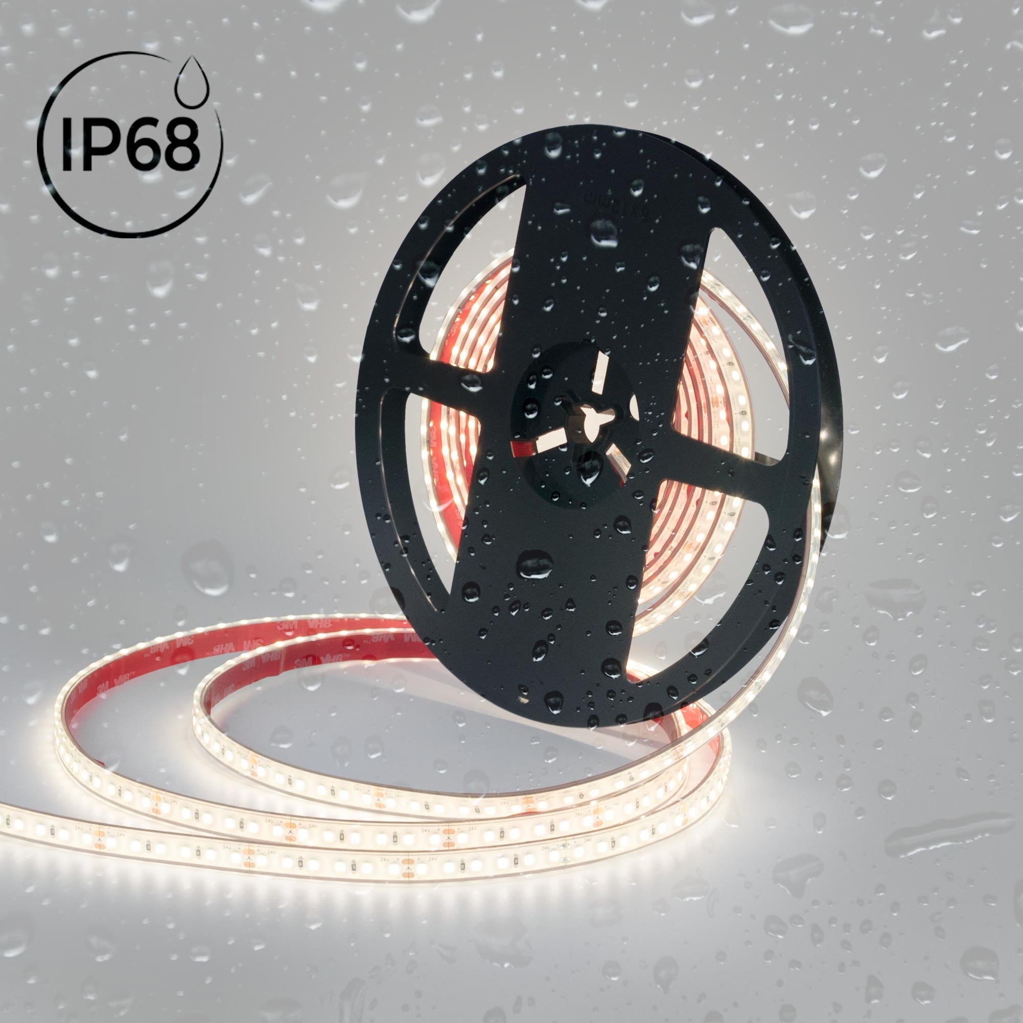 Tira LED 24V DC sumergible - Monocolor - 9.6W/m - 10mm - IP68 - 5 metros - 120ch/m
