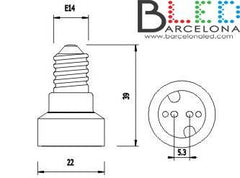 Adaptador de rosca E14 a MR16