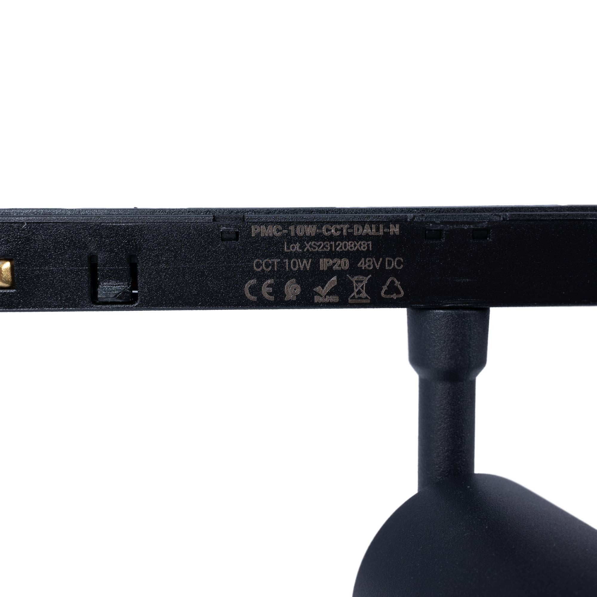 Foco LED para carril magnético 48V - 10W - DALI-2 regulable - Negro