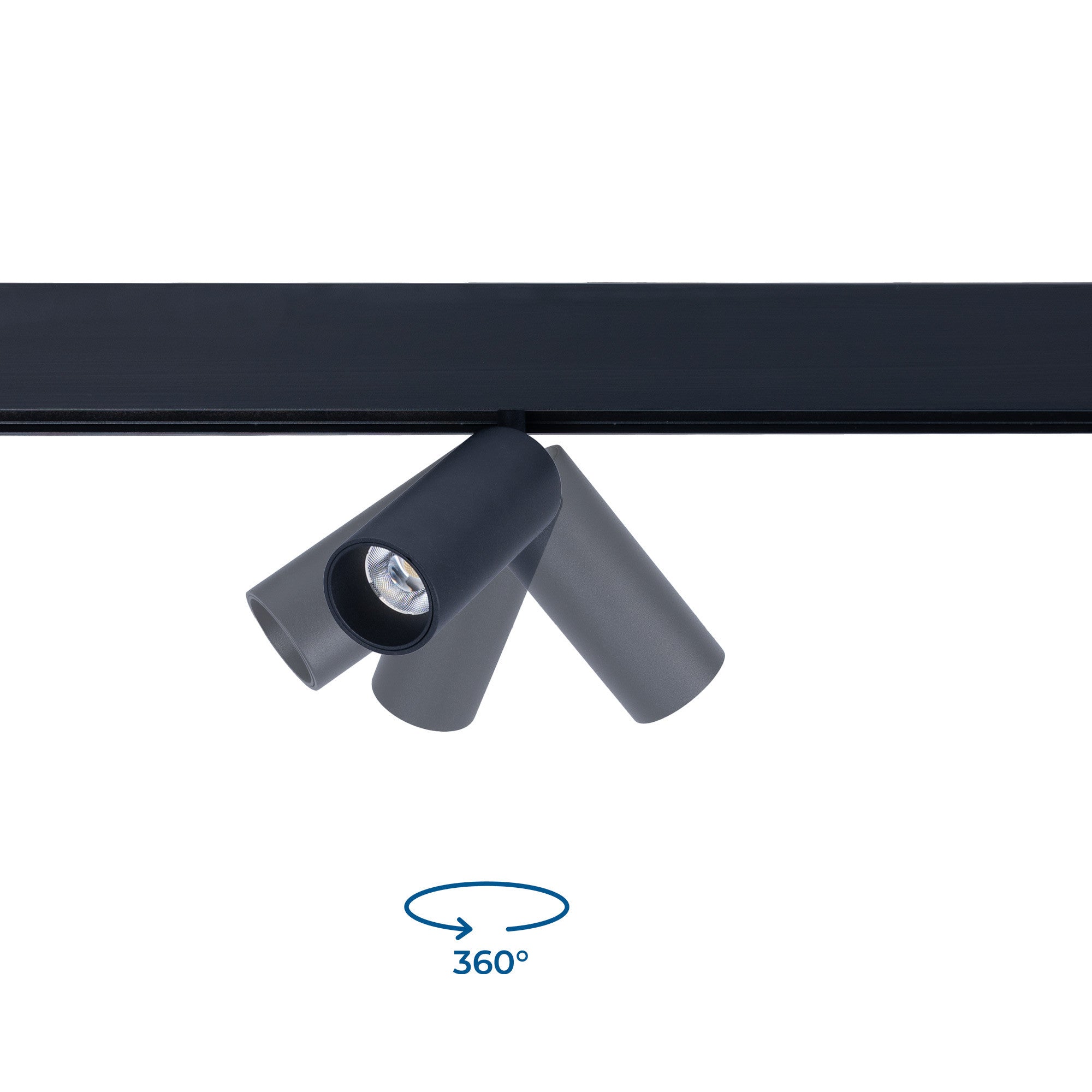 Foco LED para carril magnético 48V - 10W - DALI-2 regulable - Negro