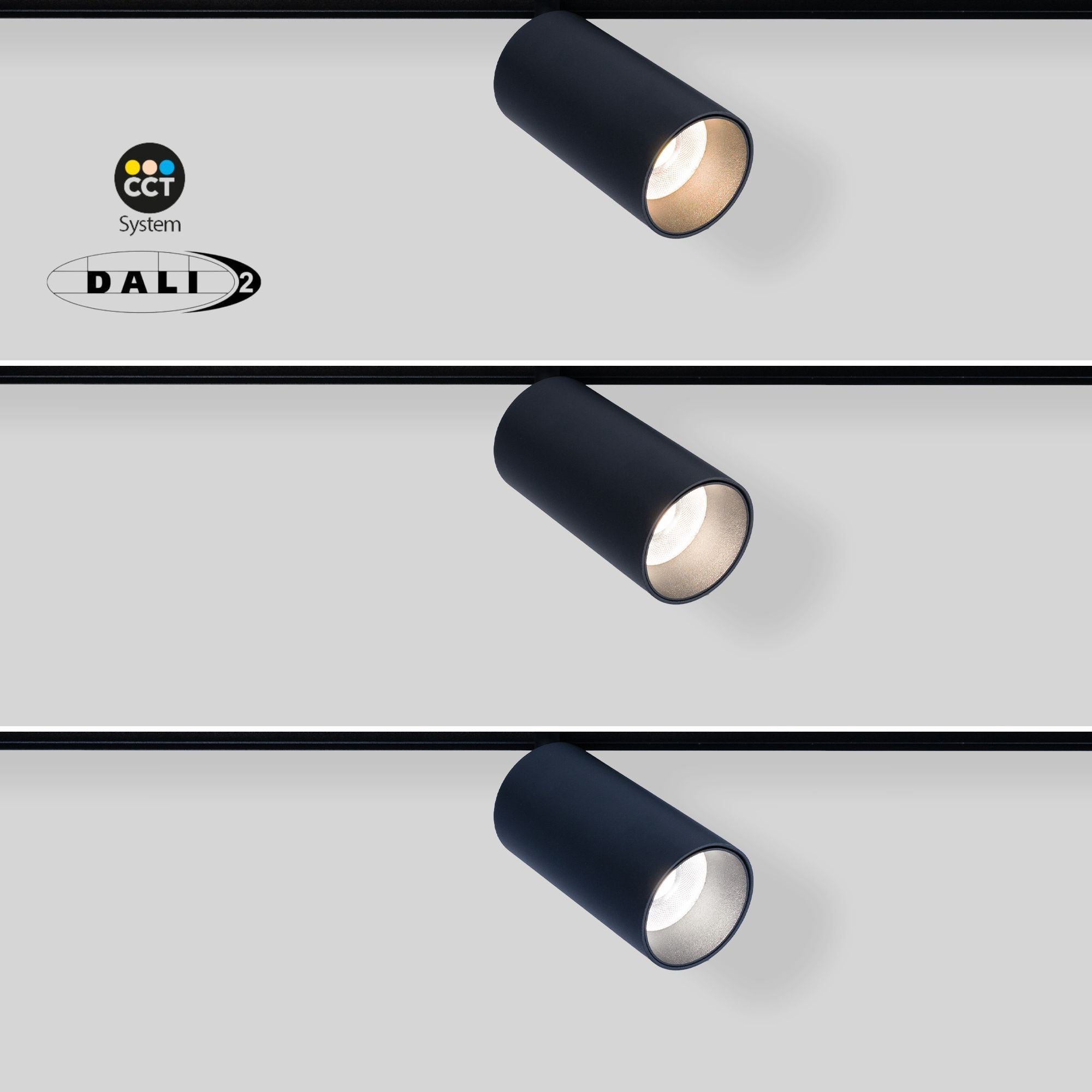 Foco LED para carril magnético 48V - 10W - DALI-2 regulable - Negro