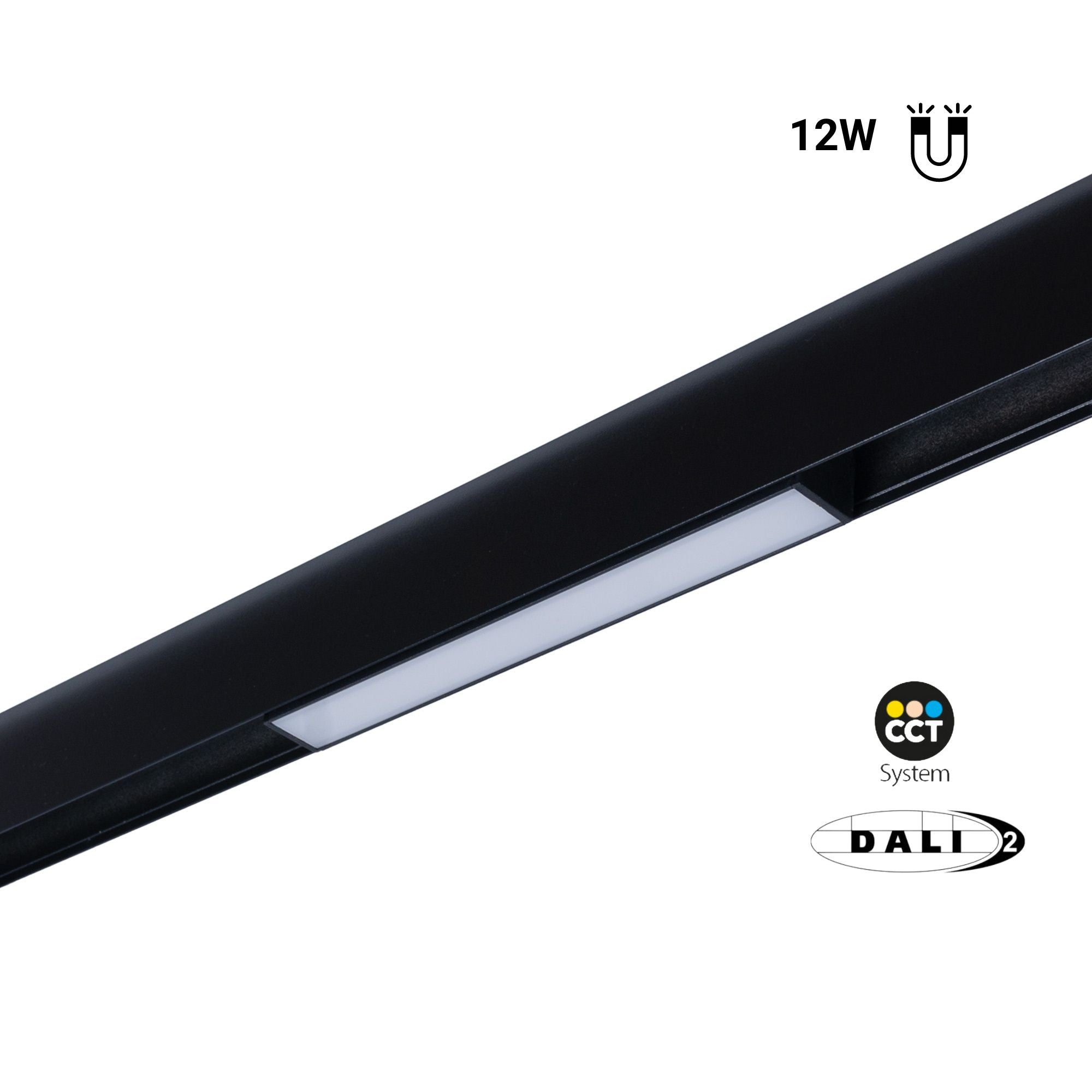Foco lineal opal para carril magnético 48V CCT - 12W - DALI-2 regulable