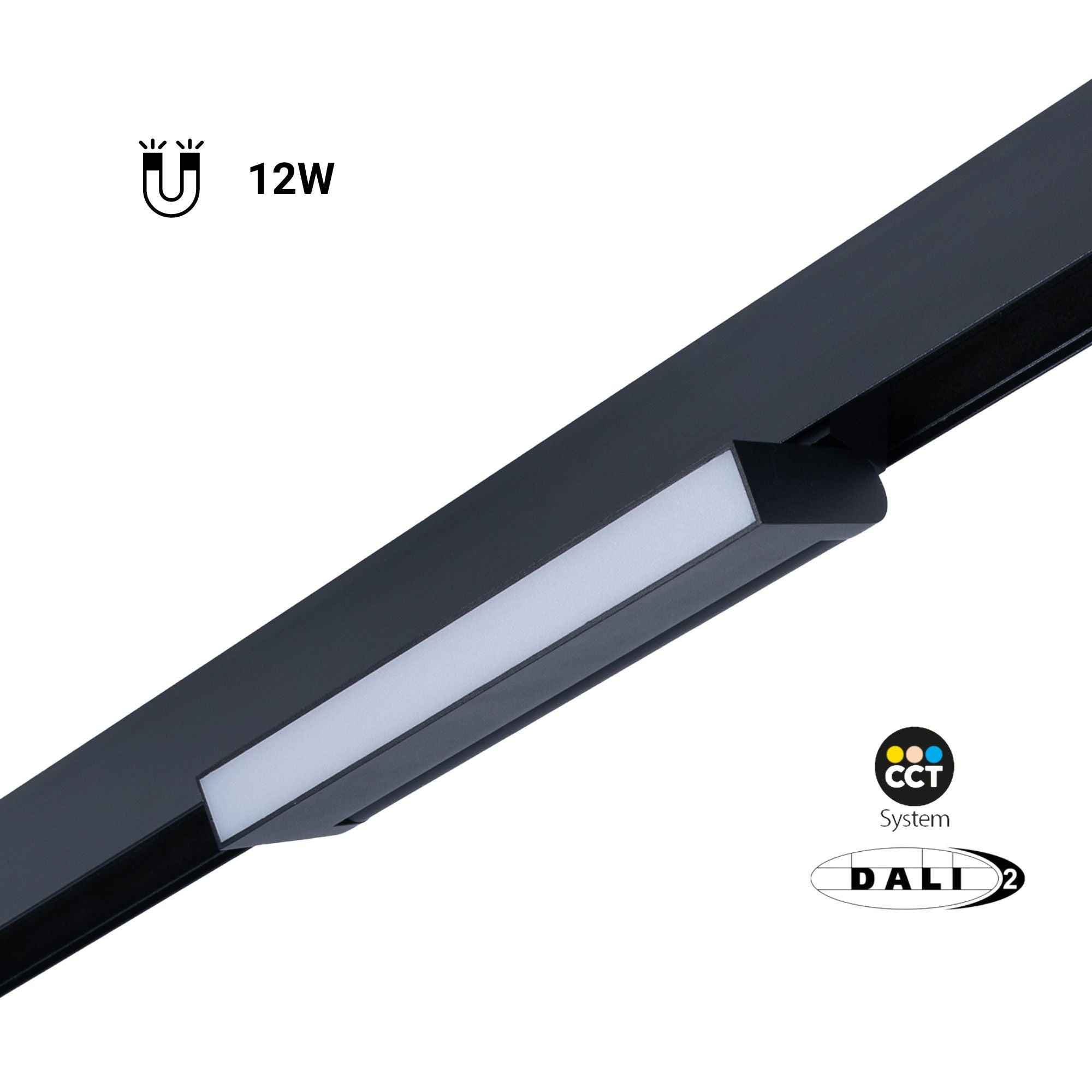 Foco lineal opal orientable carril magnético 48V CCT - 12W - Regulación DALI-2