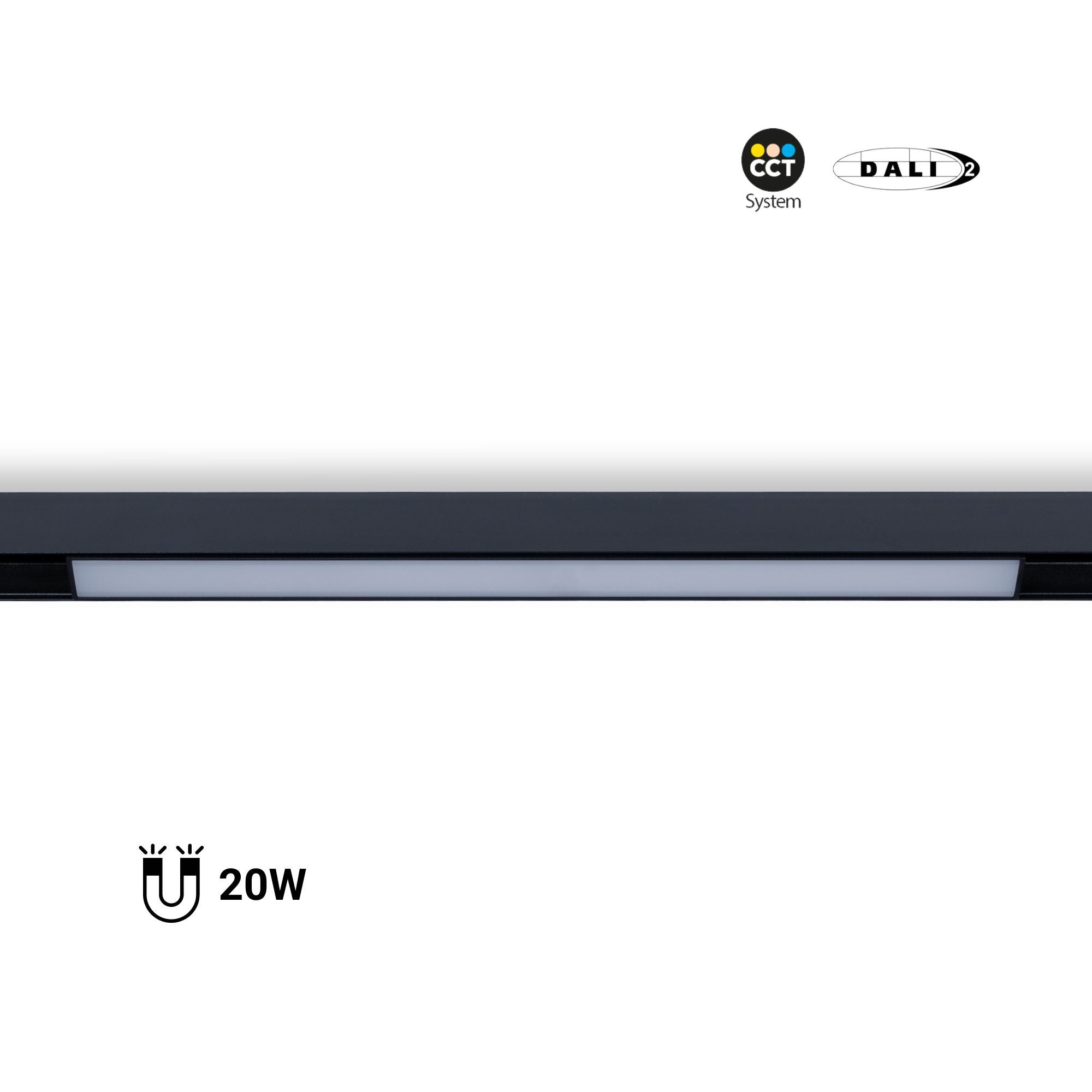 Foco lineal opal carril magnético 48V CCT - 20W - DALI regulable