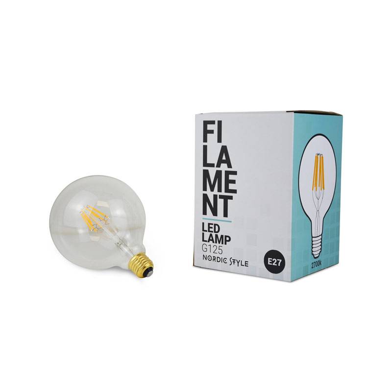 Bombilla LED globo filamento E27 G125 - 8W