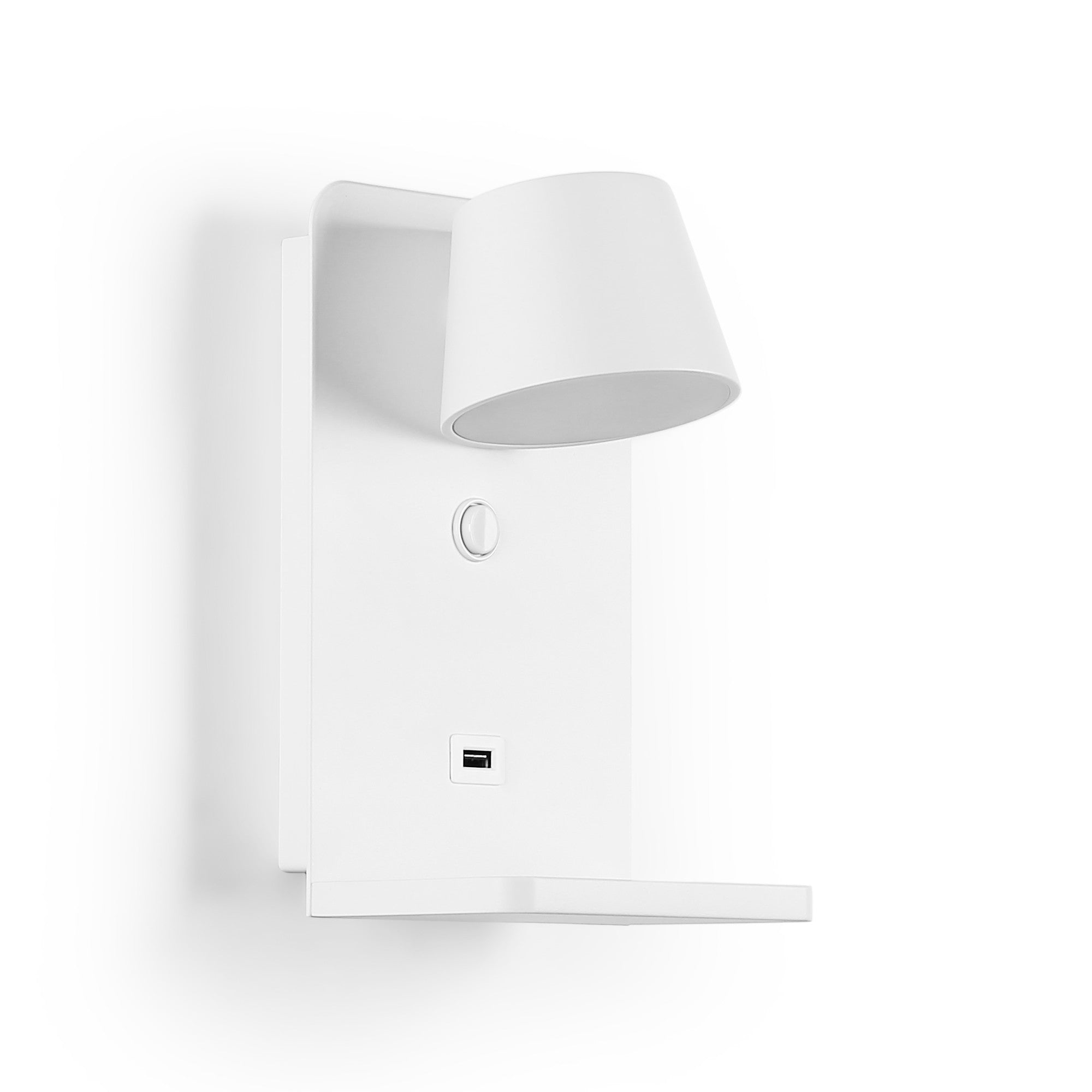 Aplique de pared para lectura con puerto USB "BASKOP W" - 6W - Base carga inalámbrica