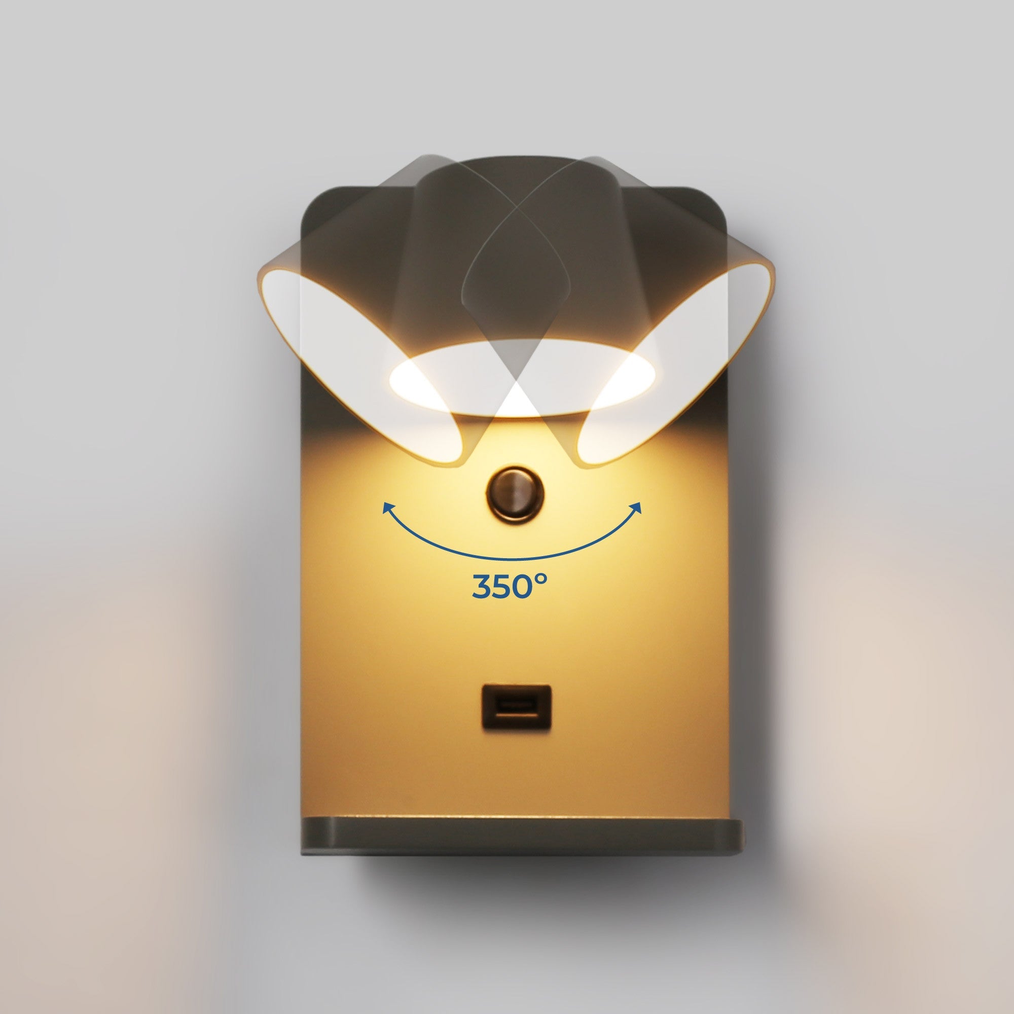 Aplique de pared para lectura con puerto USB "BASKOP W" - 6W - Base carga inalámbrica