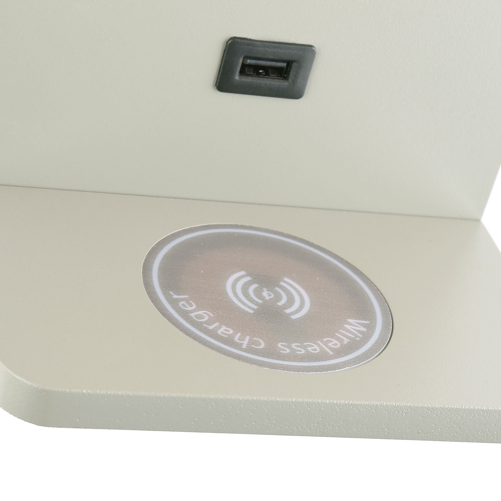 Aplique de pared para lectura con puerto USB "BASKOP W" - 6W - Base carga inalámbrica