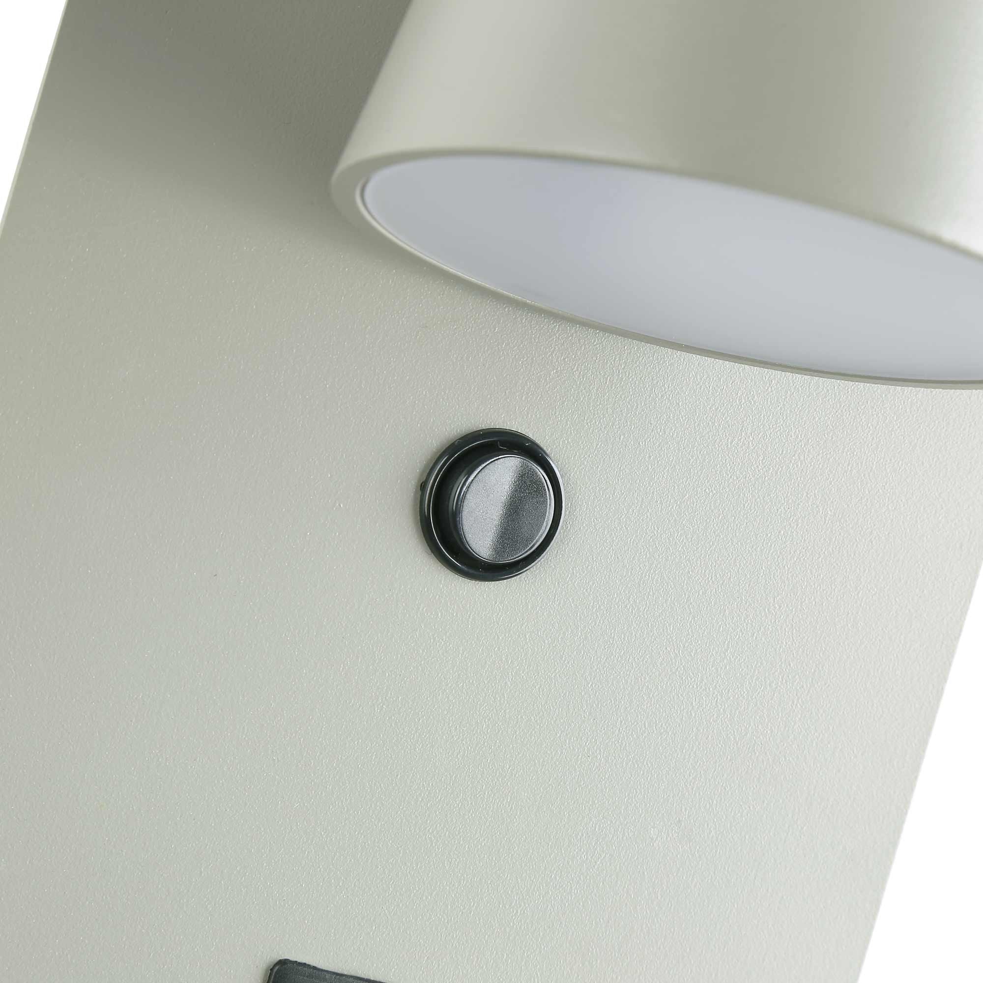 Aplique de pared para lectura con puerto USB "BASKOP W" - 6W - Base carga inalámbrica