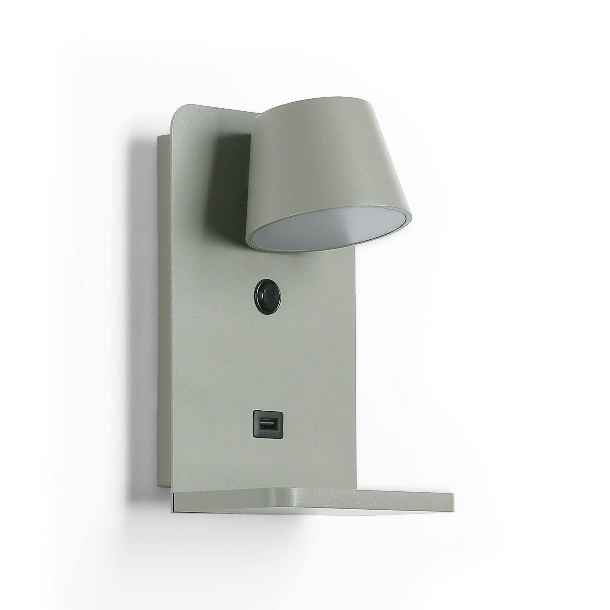 Aplique de pared para lectura con puerto USB "BASKOP W" - 6W - Base carga inalámbrica