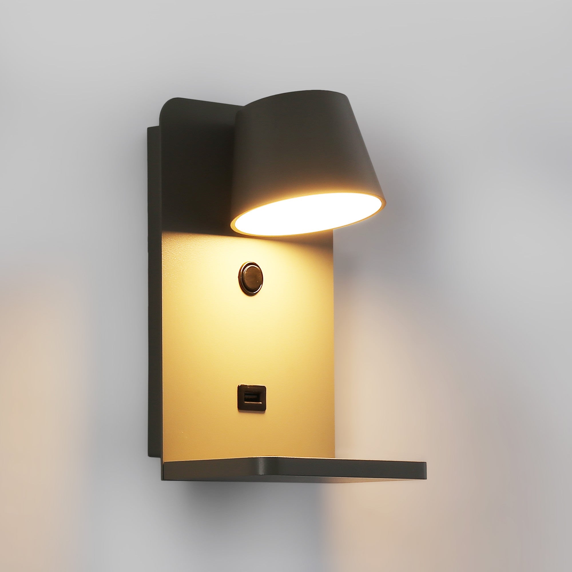 Aplique de pared para lectura con puerto USB "BASKOP W" - 6W - Base carga inalámbrica