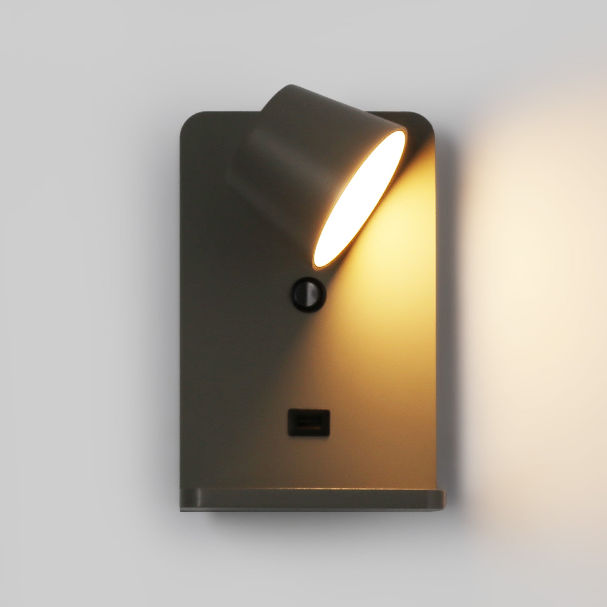 Aplique de pared para lectura con puerto USB "BASKOP W" - 6W - Base carga inalámbrica