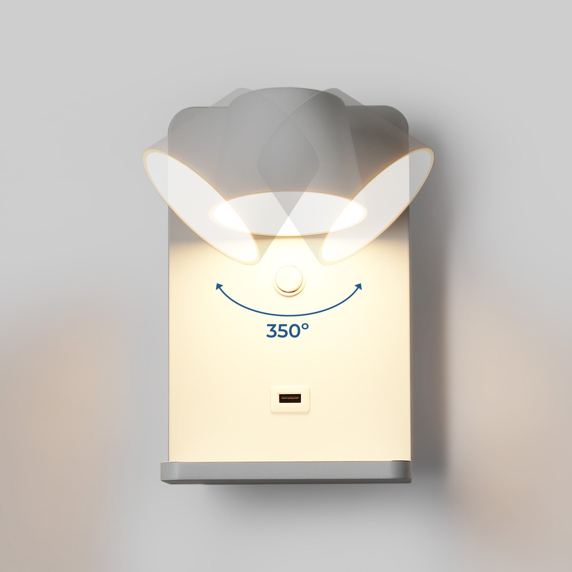 Aplique de pared para lectura con puerto USB "BASKOP W" - 6W - Base carga inalámbrica