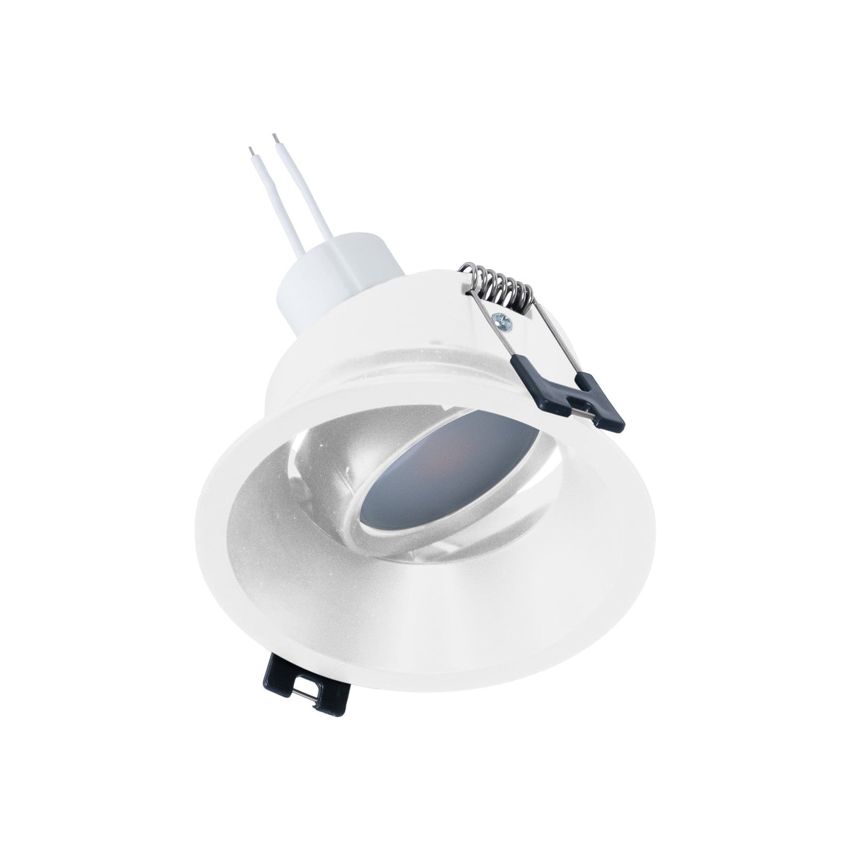 KIT Aro empotrable Ø93mm + Bombilla GU10 6W + Portalámparas