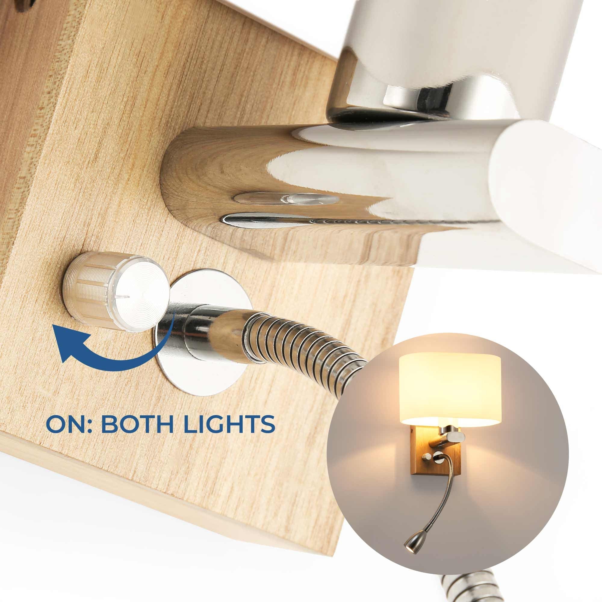 Aplique de pared con foco LED para lectura "Arti" - E27 + 3W