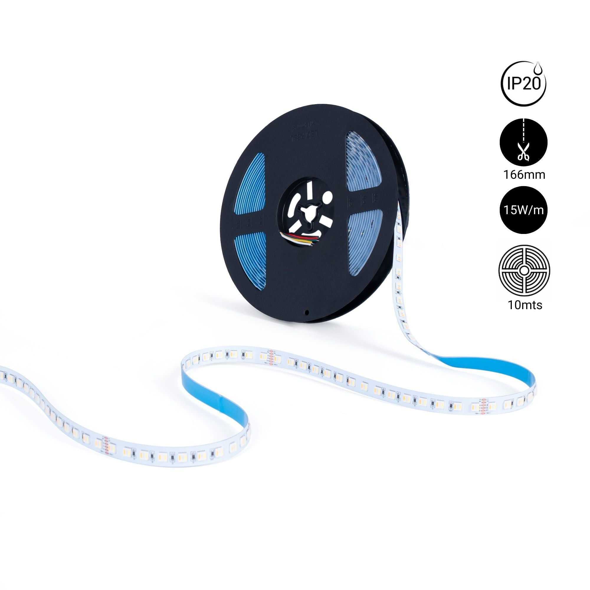 Tira LED 48V DC - RGB + CCT - 15W/m - 12mm - IP20 - 10 metros - 90ch/m